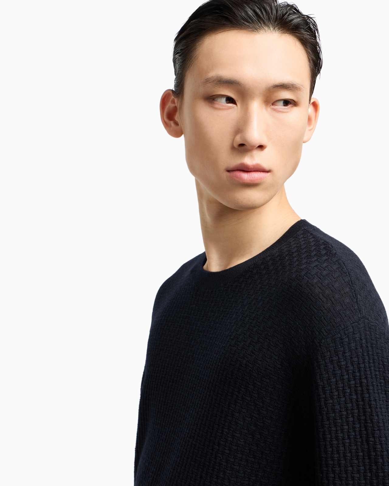 VIRGIN WOOL JUMPER WITH EMBOSSED JACQUARD PATTERN - 5