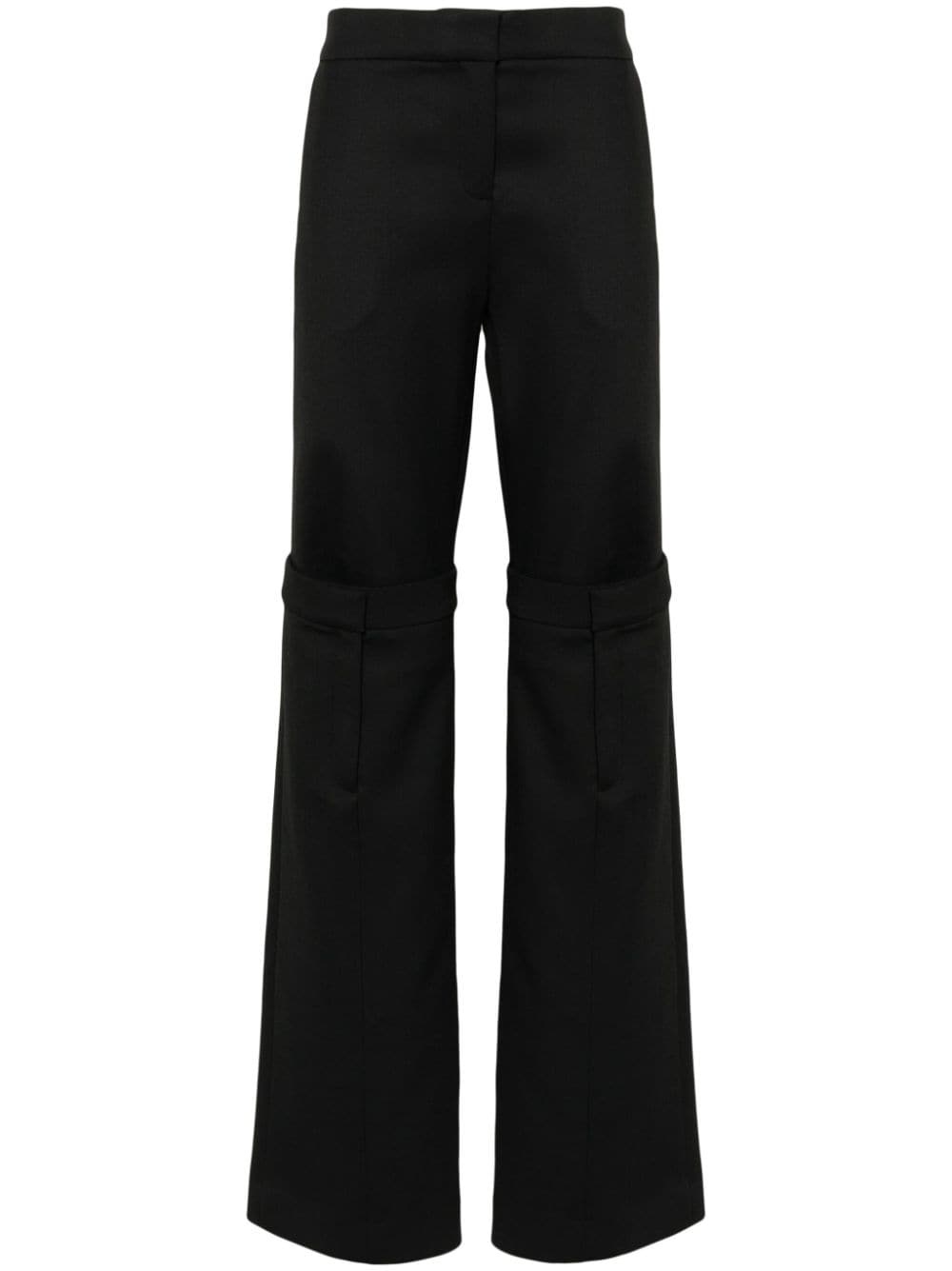layered straight-leg trousers - 1