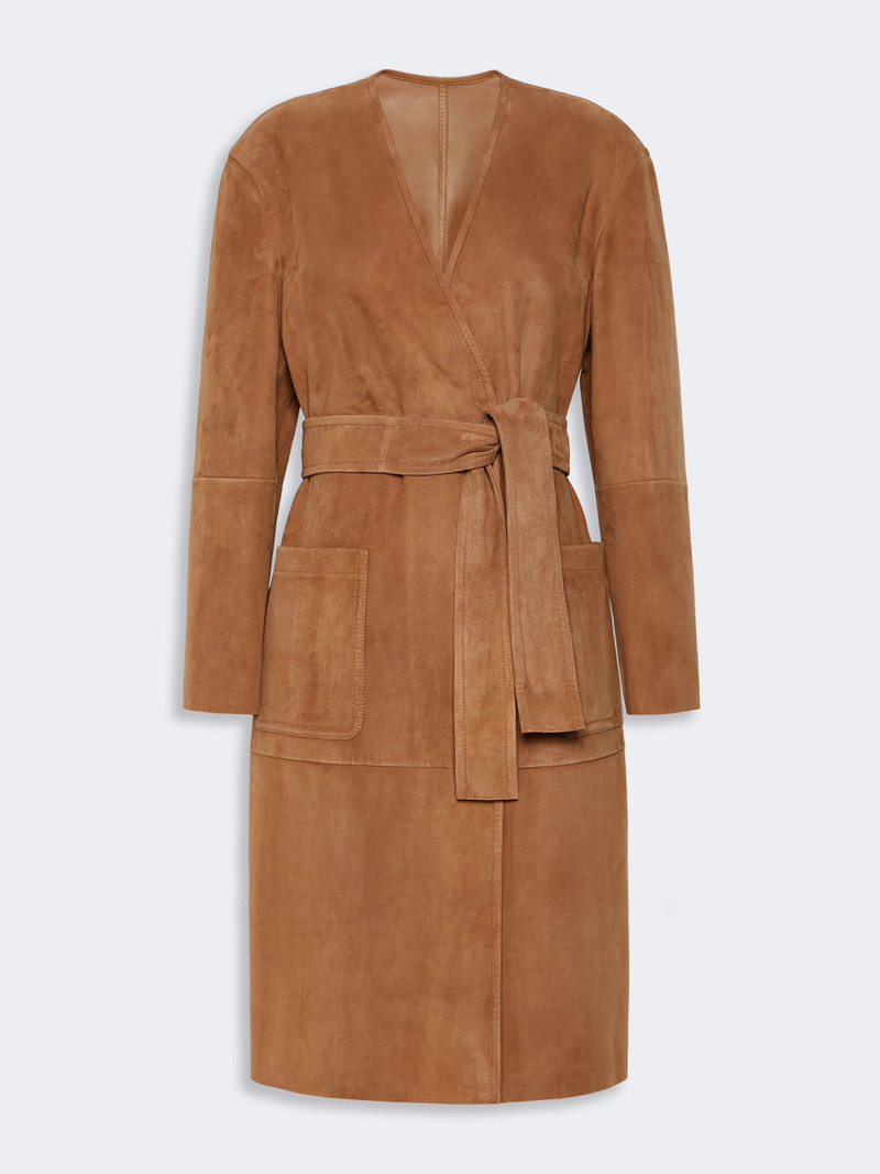 PORTICI Suede duster coat - CAMEL 1