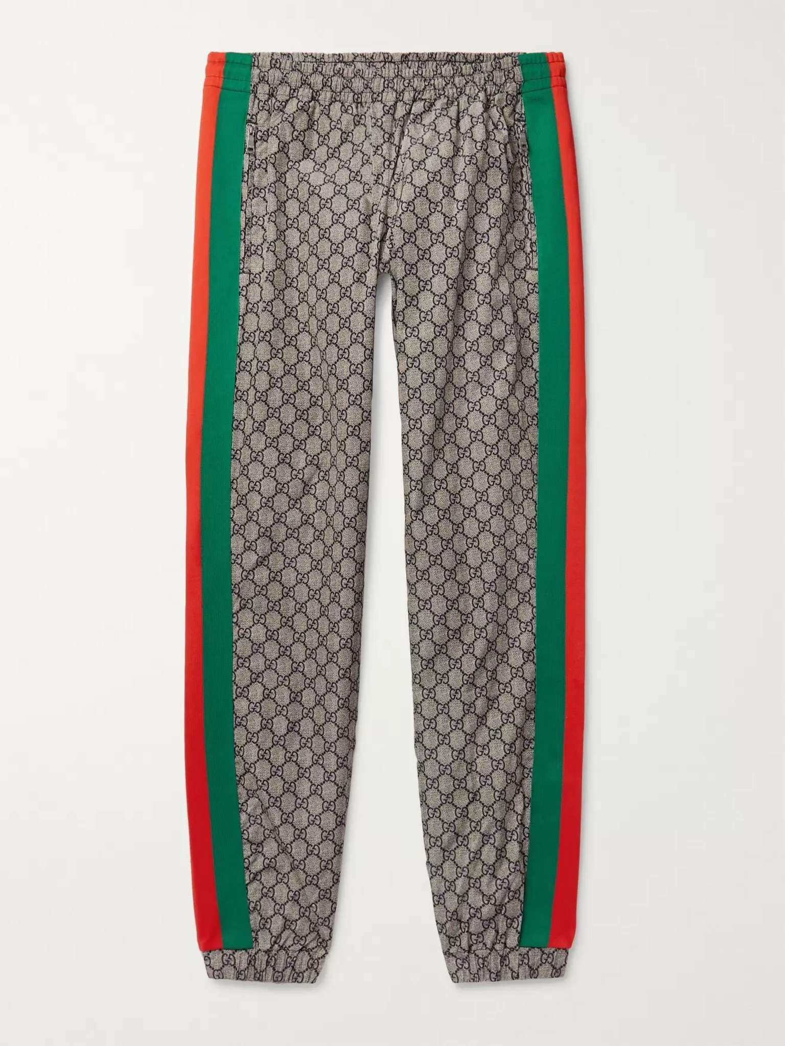 Webbing-Trimmed Logo-Print Shell Drawstring Trousers - 1