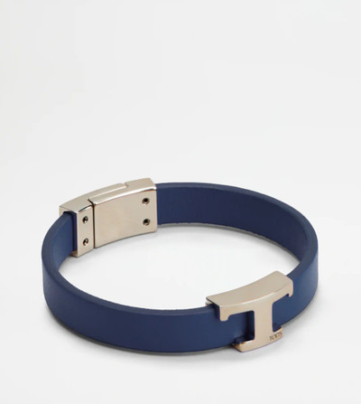 Tod's T TIMELESS BRACELET IN LEATHER - BLUE outlook