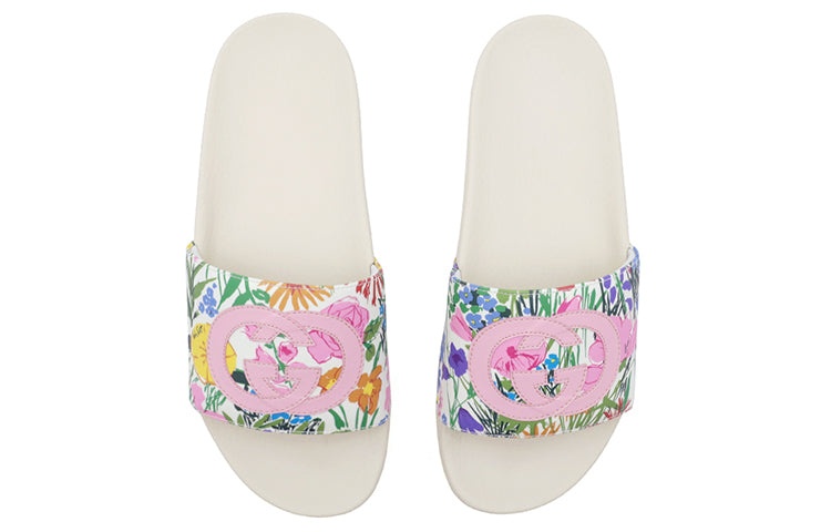 (WMNS) Gucci Ken Scott Print Slide Sandal 'White ' 645925-2L320-9261 - 3