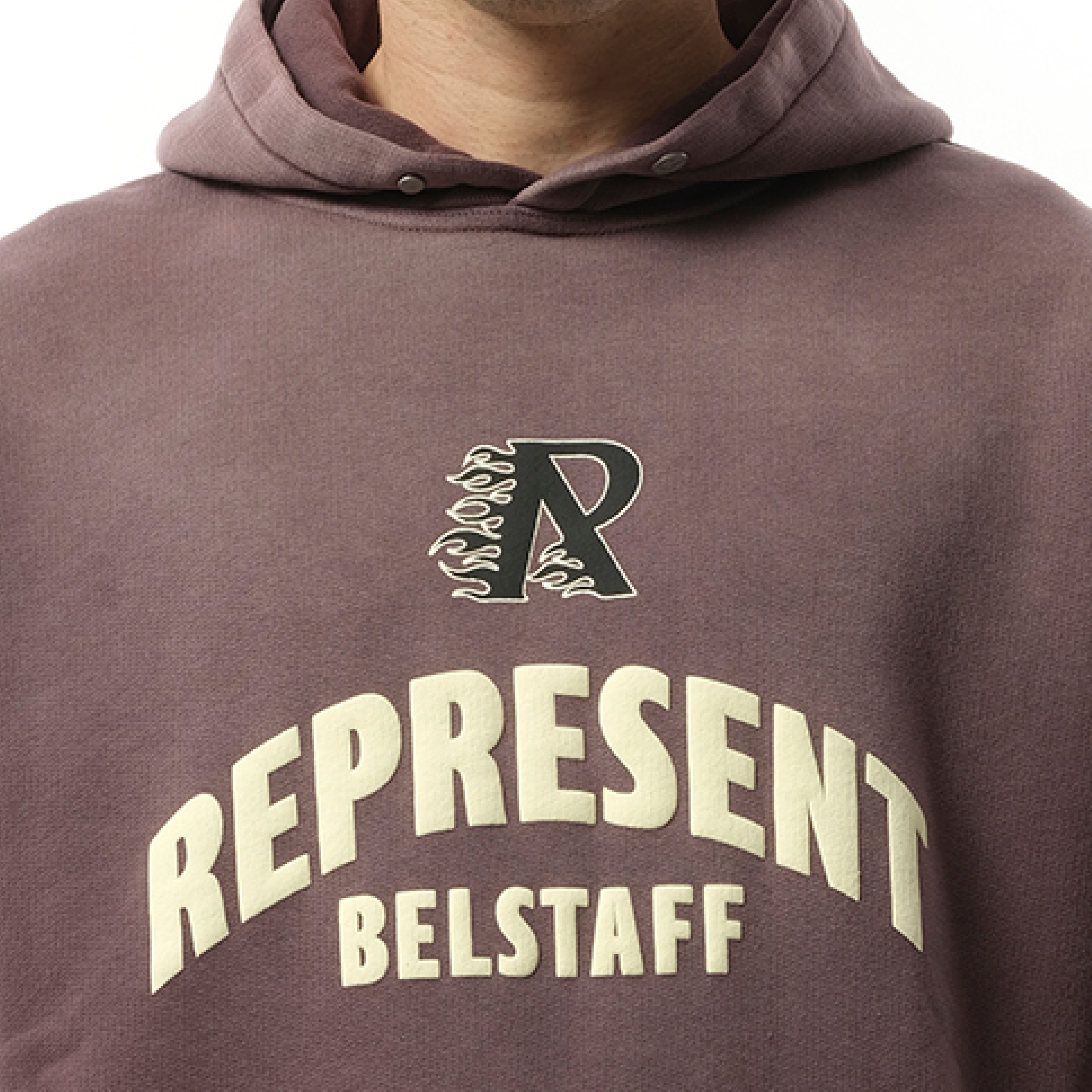 Represent X Belstaff Flame Pheonix Hoodie in Plum - 3