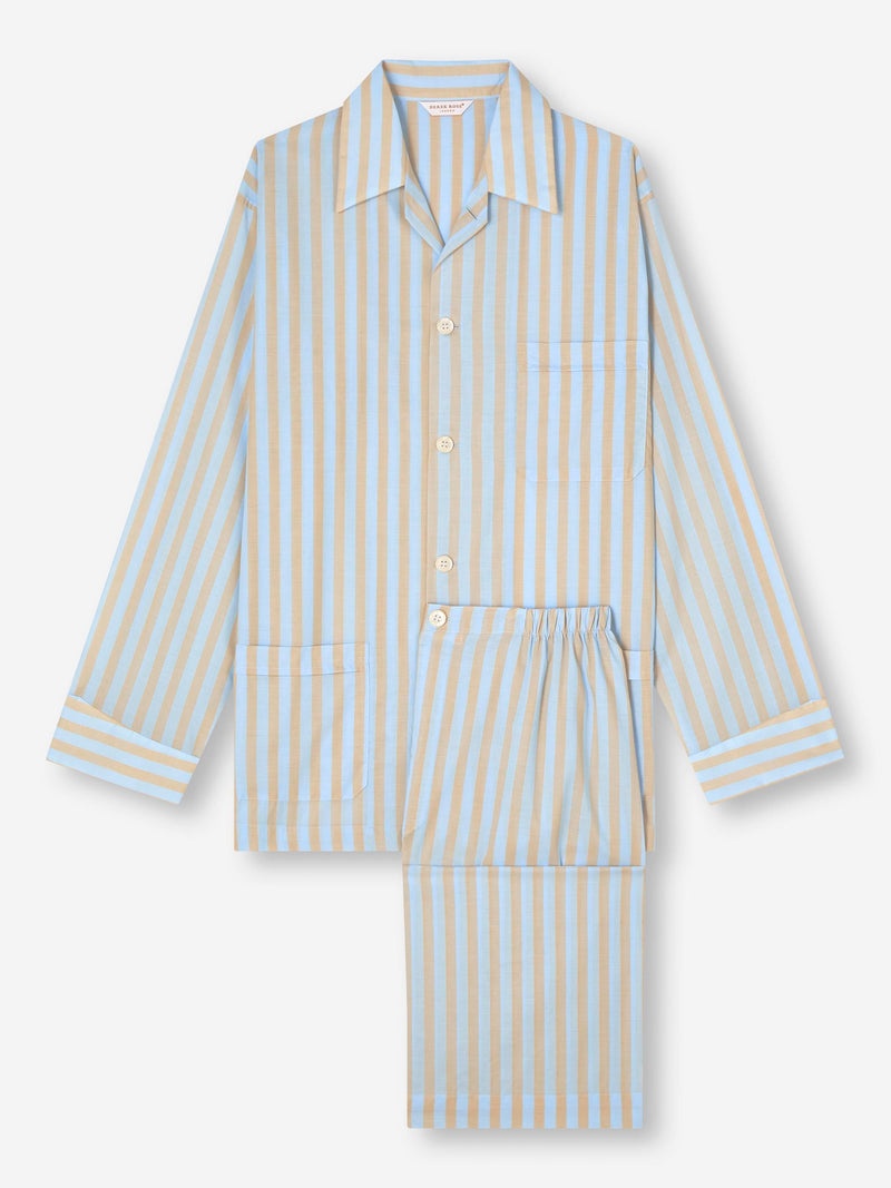 Men's Classic Fit Pyjamas Amalfi 20 Cotton Batiste Blue - 1