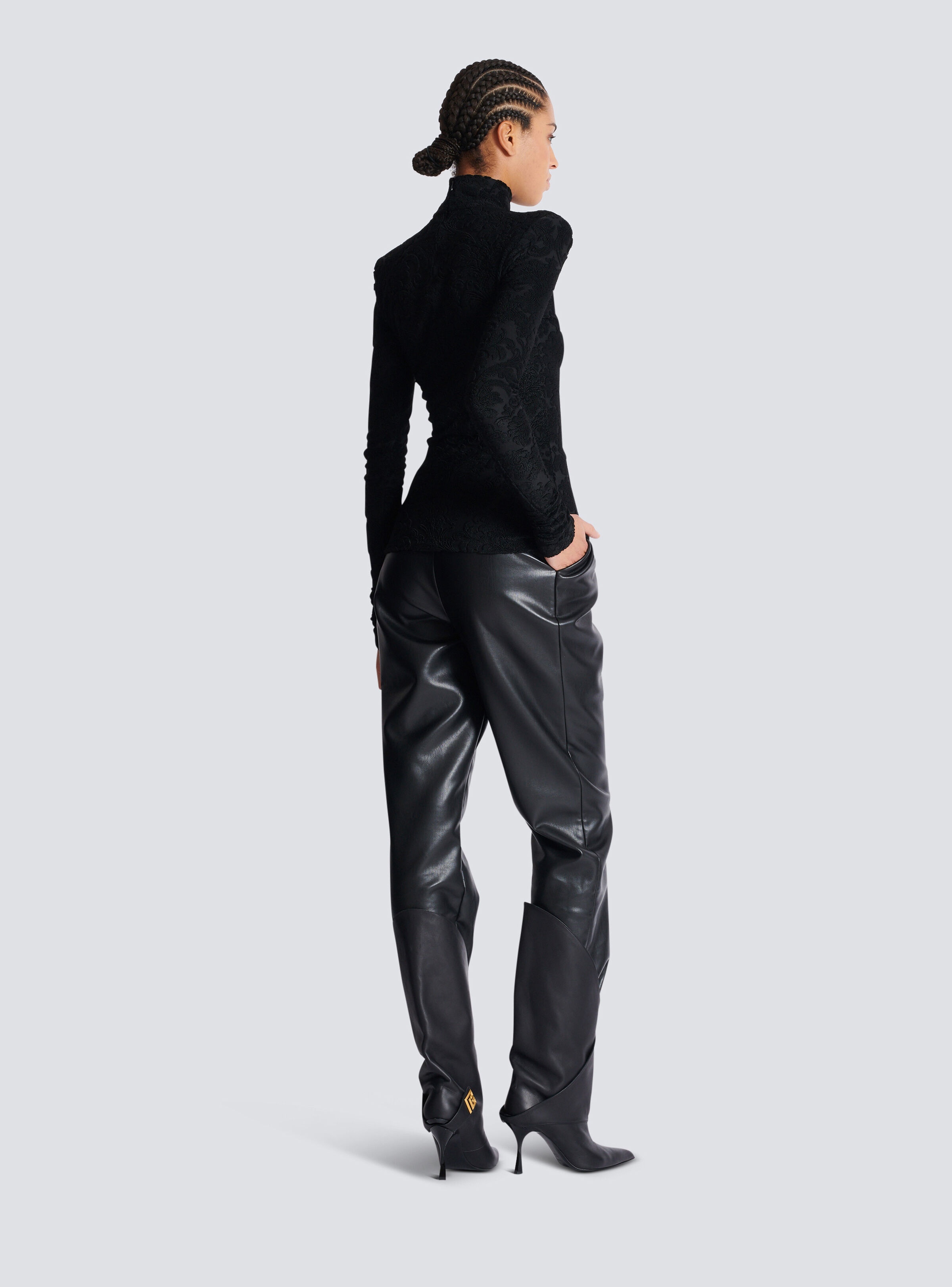 Baroque pattern long-sleeved top - 4