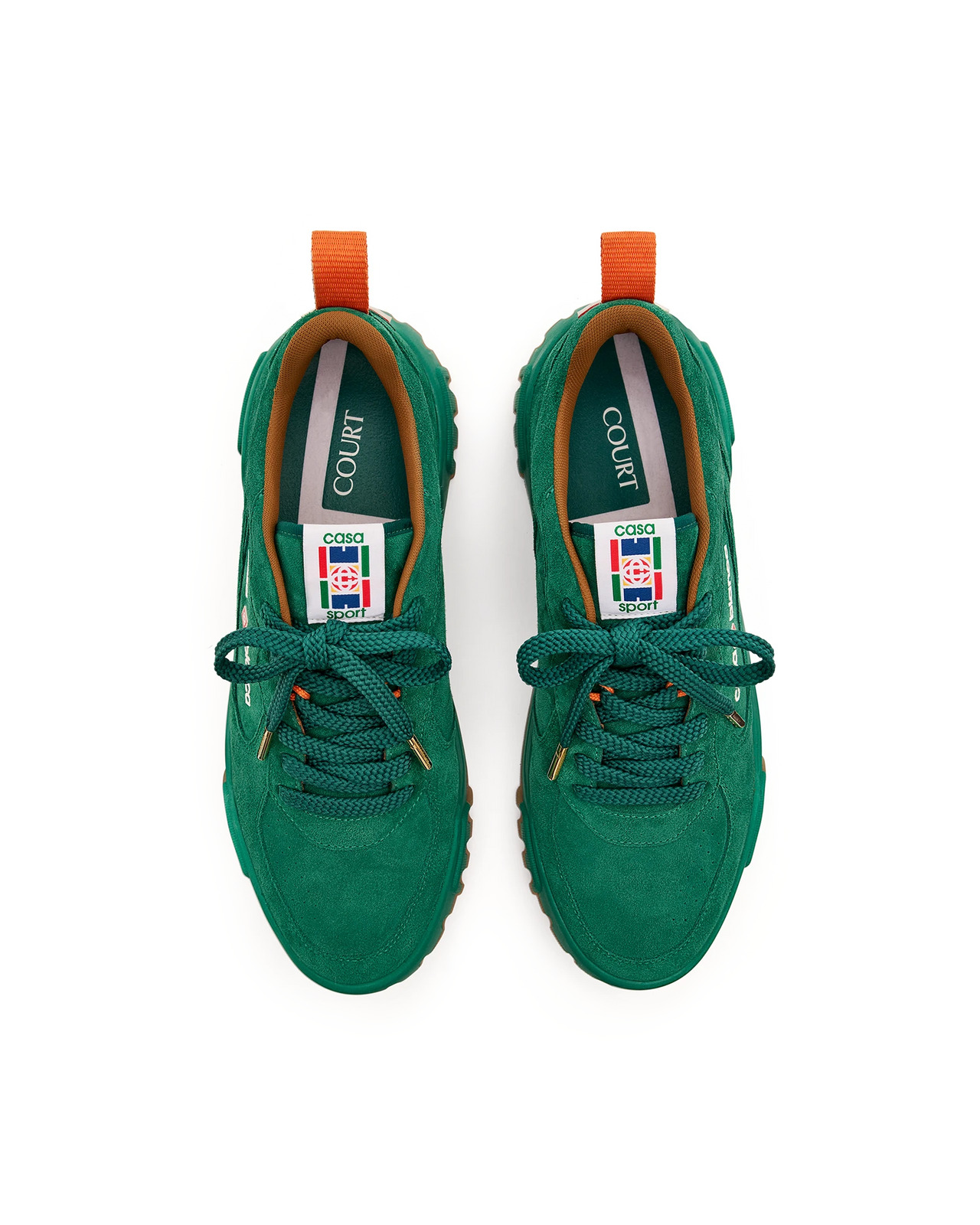 Women's Green Suede Court Sneaker | Casablanca Paris - 8