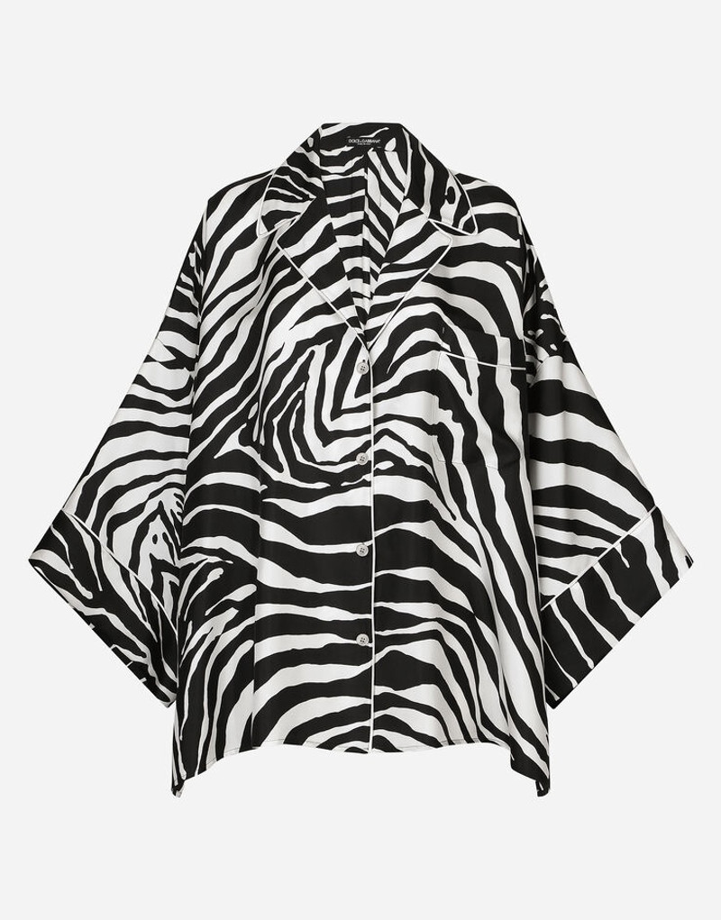 Zebra-print twill shirt 1