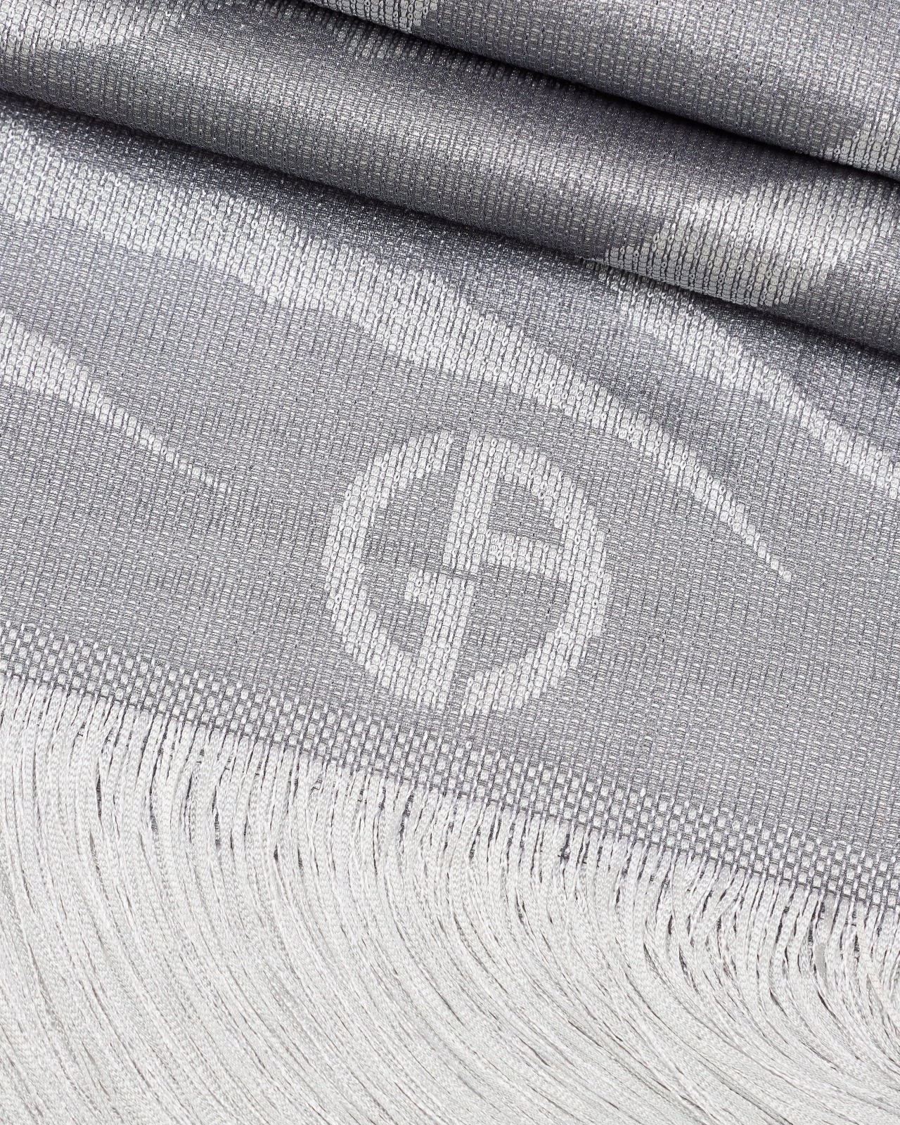 VISCOSE AND SILK BLEND JACQUARD STOLE - 2