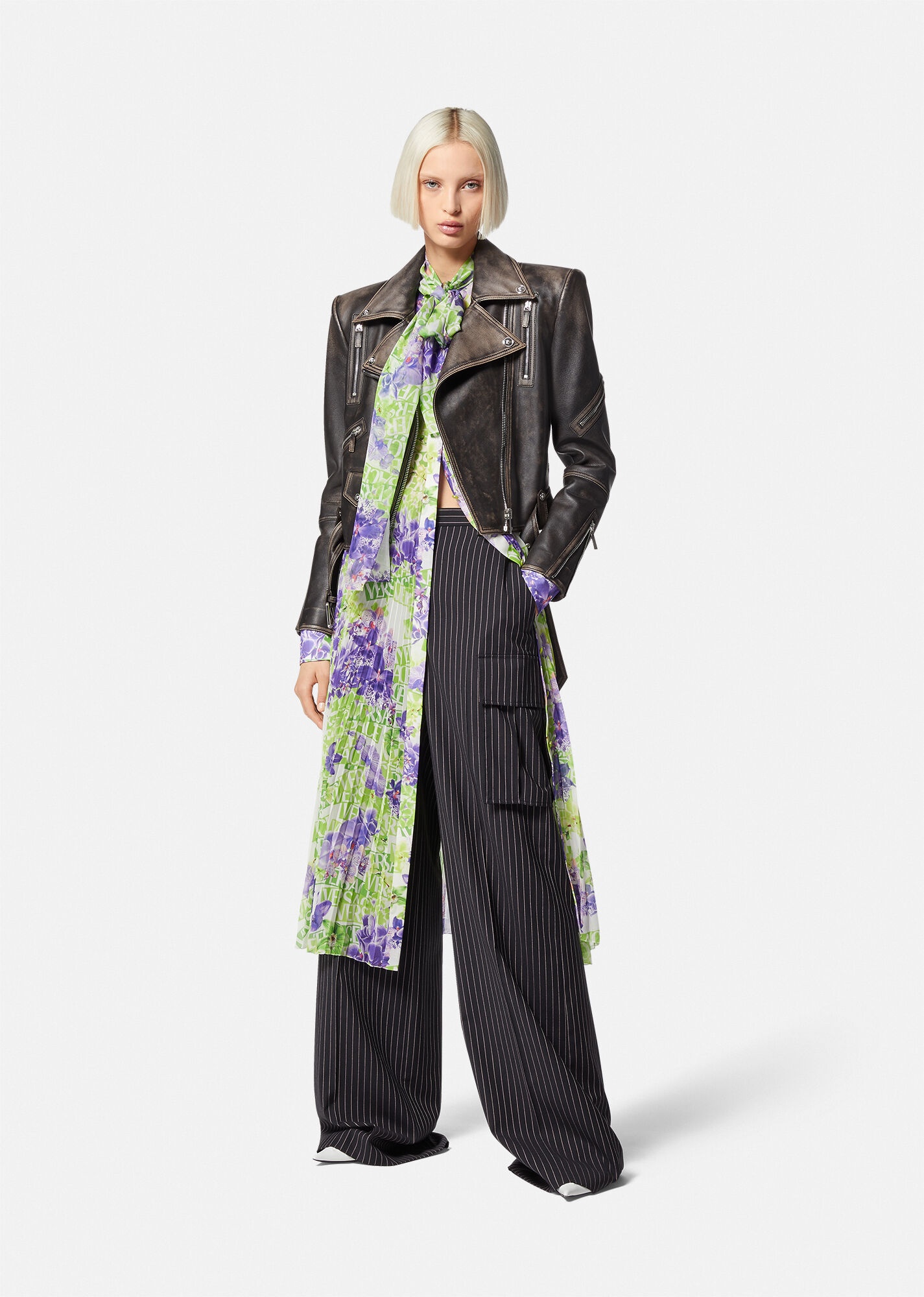 Logo Orchid Silk Midi Shirt Dress - 2