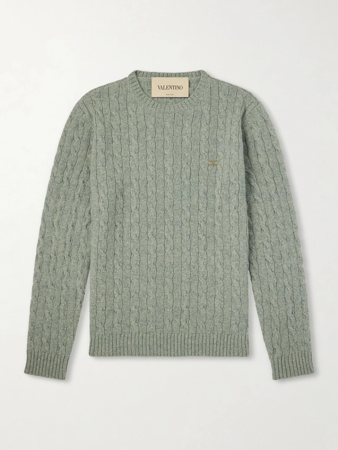 VLogo-Embellished Virgin Wool Sweater - 1