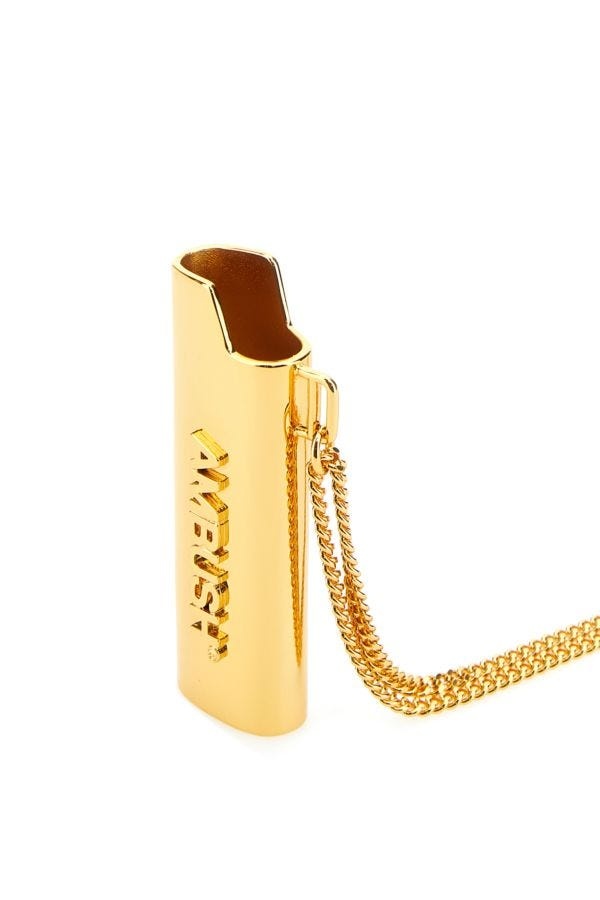 Ambush Man Gold Metal Lighter Case Necklace - 2