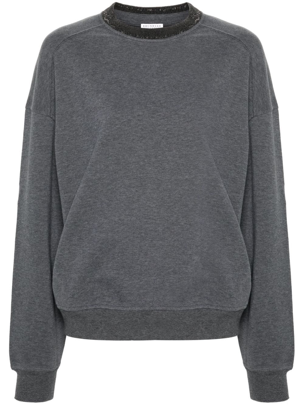 Monili-detail cotton sweatshirt - 1