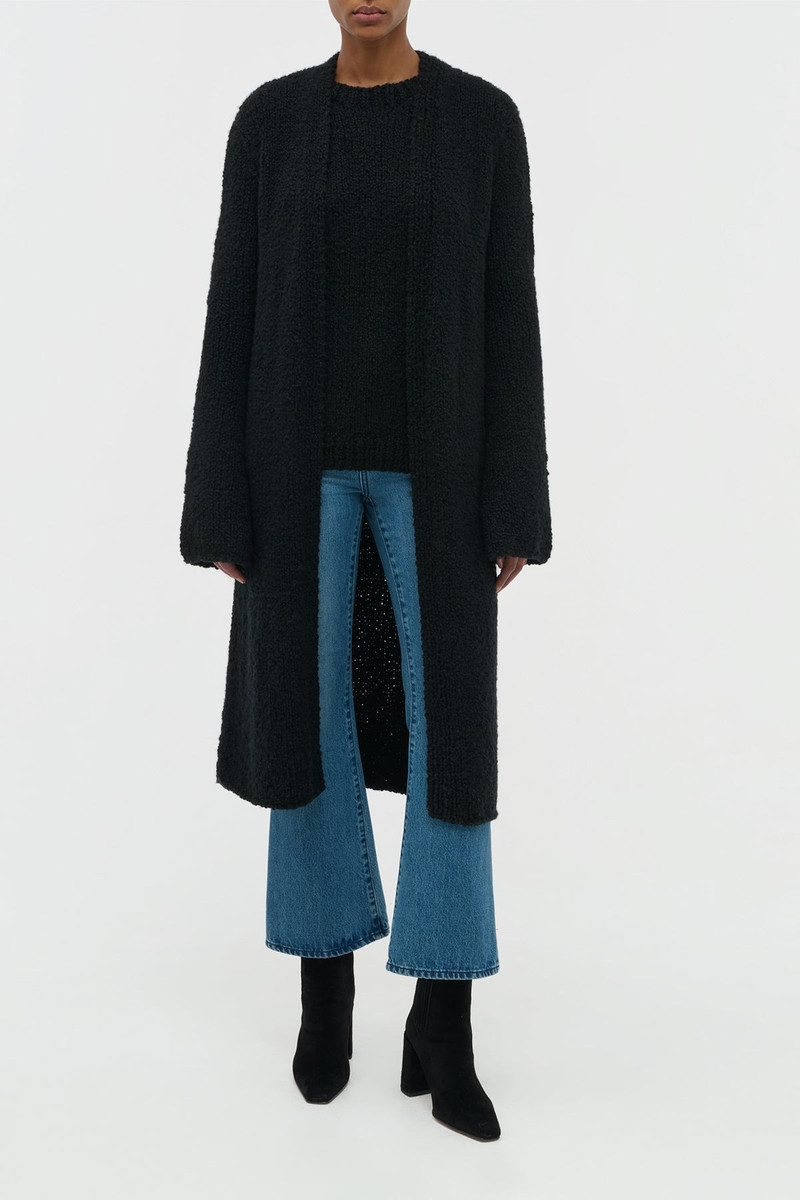 GABRIELA HEARST Uxia Knit Cardigan in Black Cashmere Boucle outlook