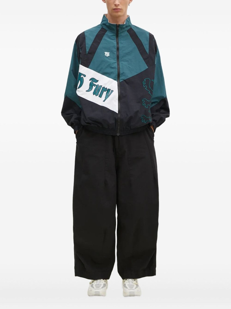 panelled lion-embroidered jacket 1