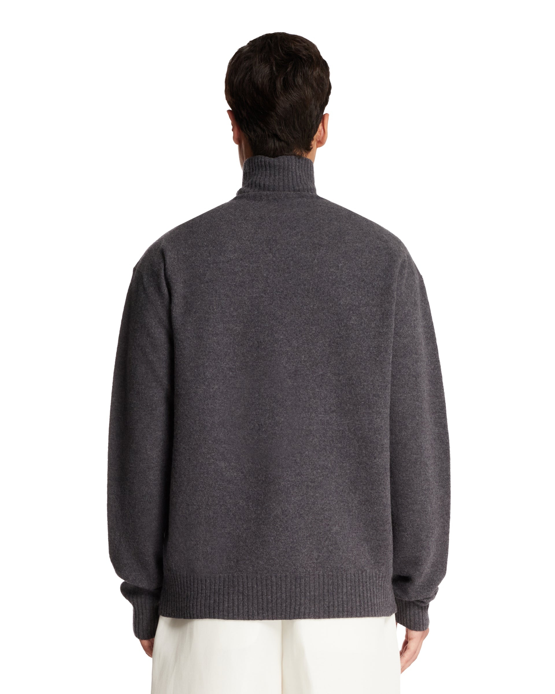 Gray Turtleneck Sweater - 3