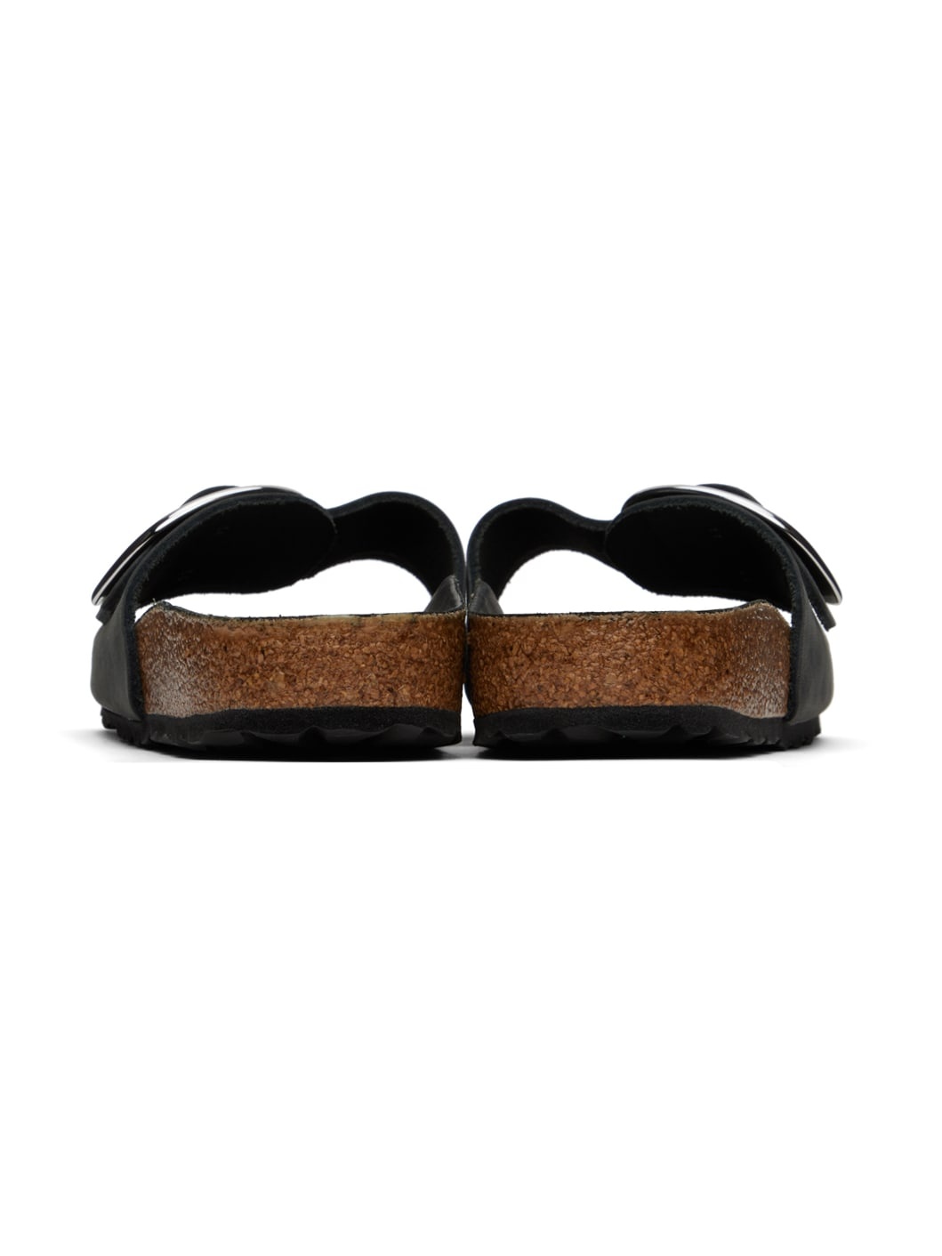 Black Narrow Madrid Big Buckle Sandals - 2
