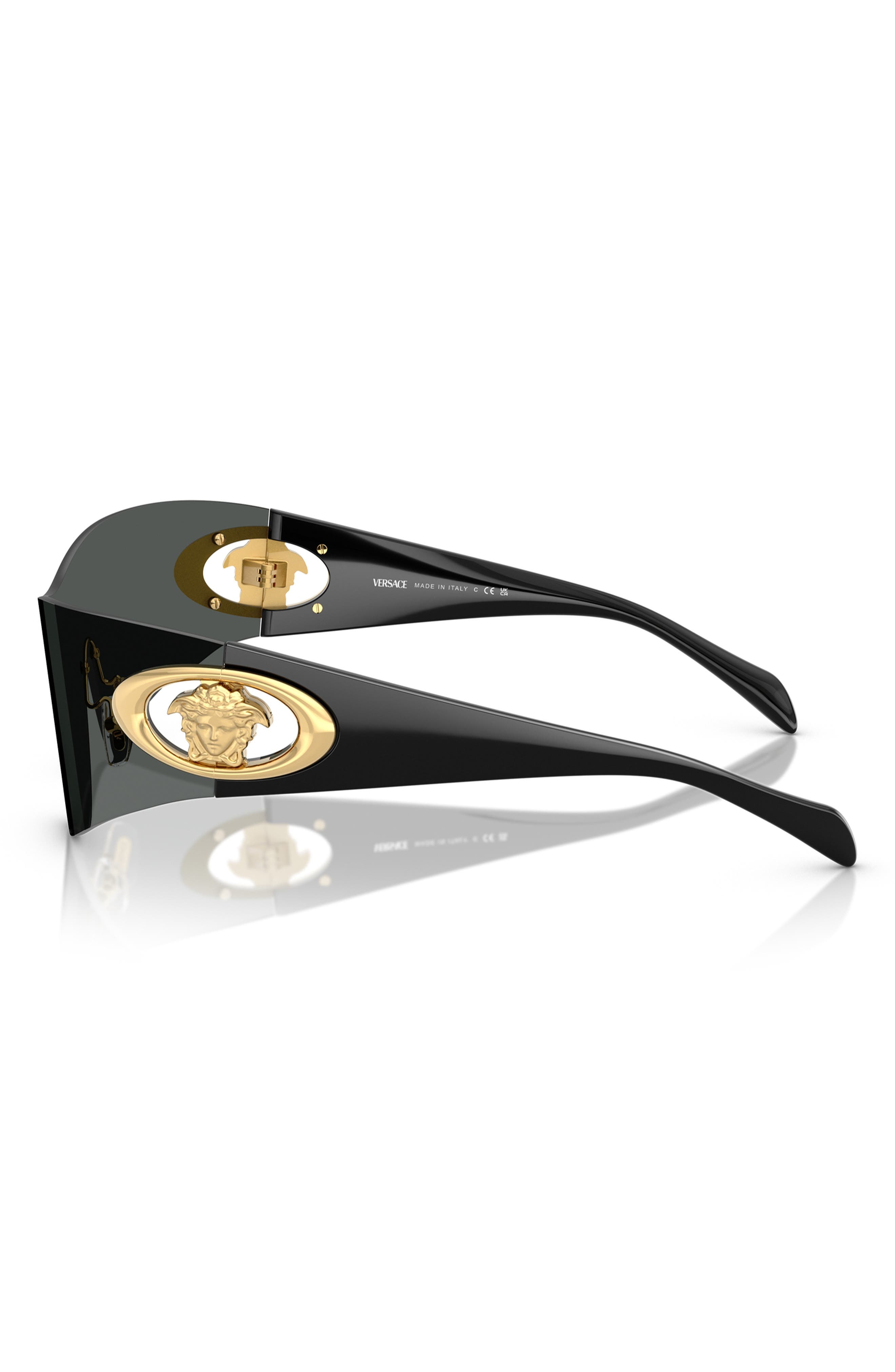 Versace 142mm Pillow Shield Sunglasses in Dark Grey at Nordstrom - 3