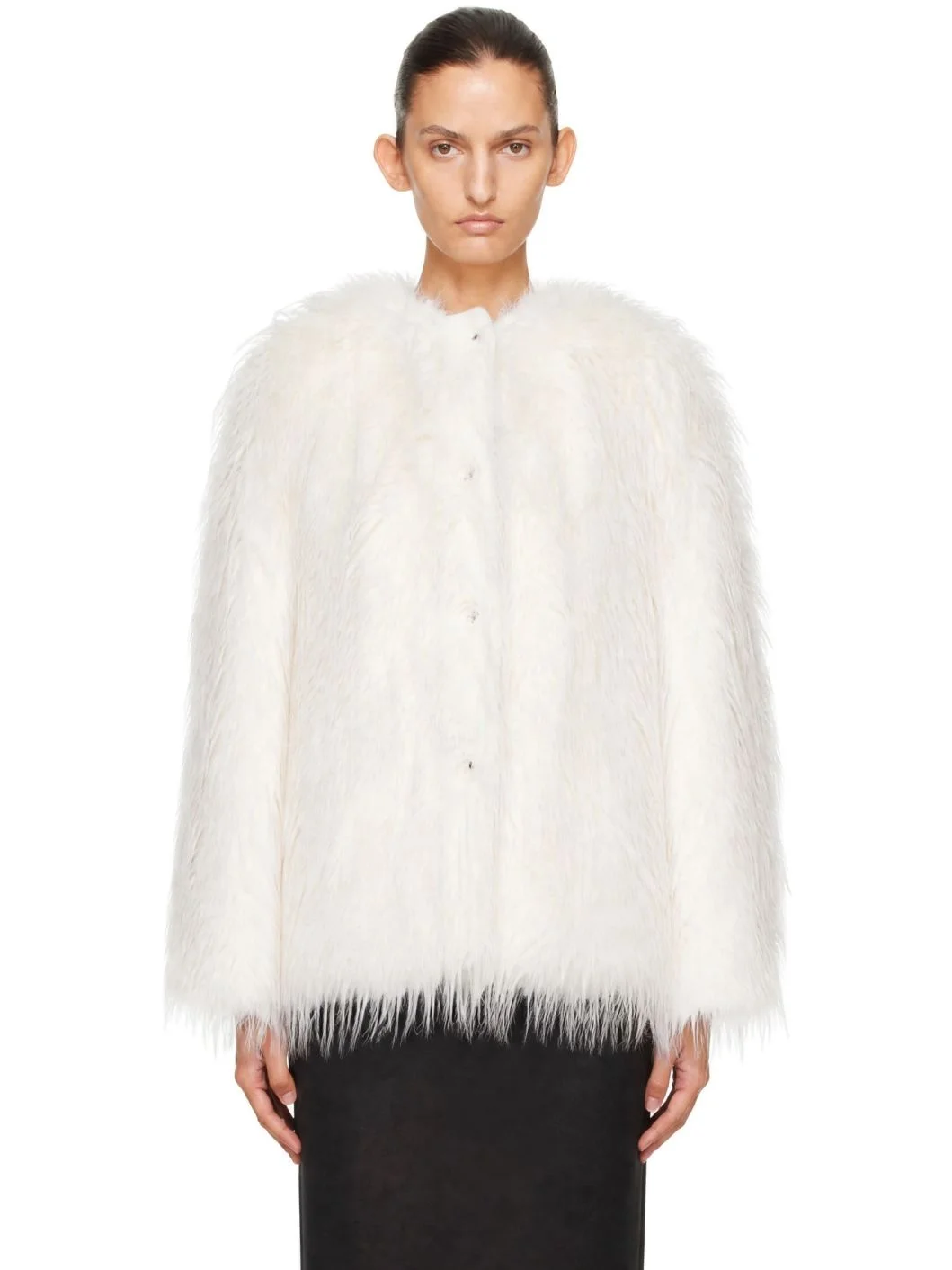 White Rowe Faux-Fur Coat - 1