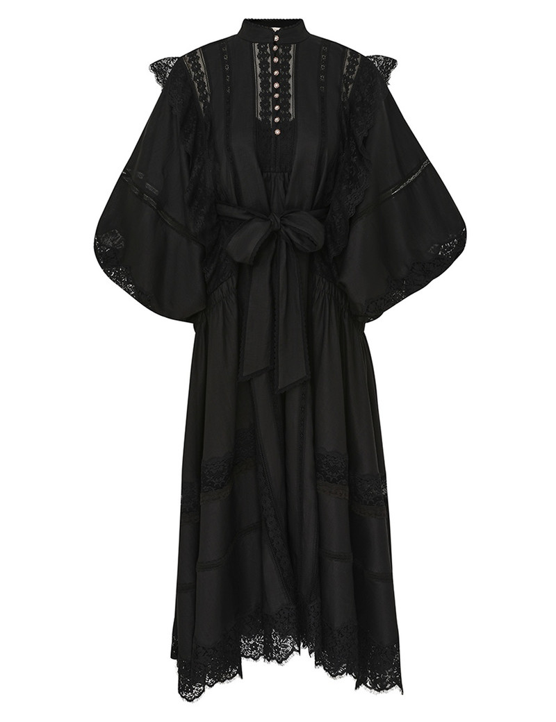 Zimmermann CRUSH LACE BILLOW DRESS - 2592DR251BLK | REVERSIBLE