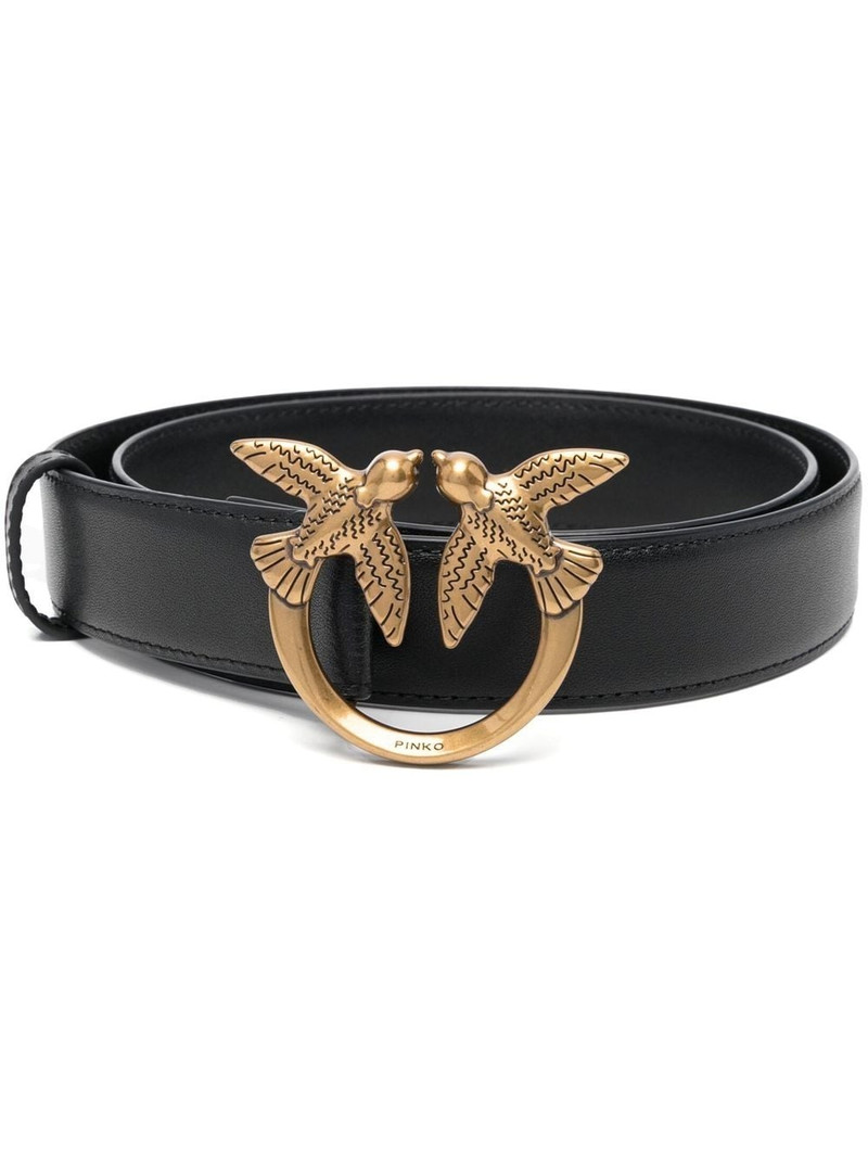 Love Berry logo-plaque leather belt 1