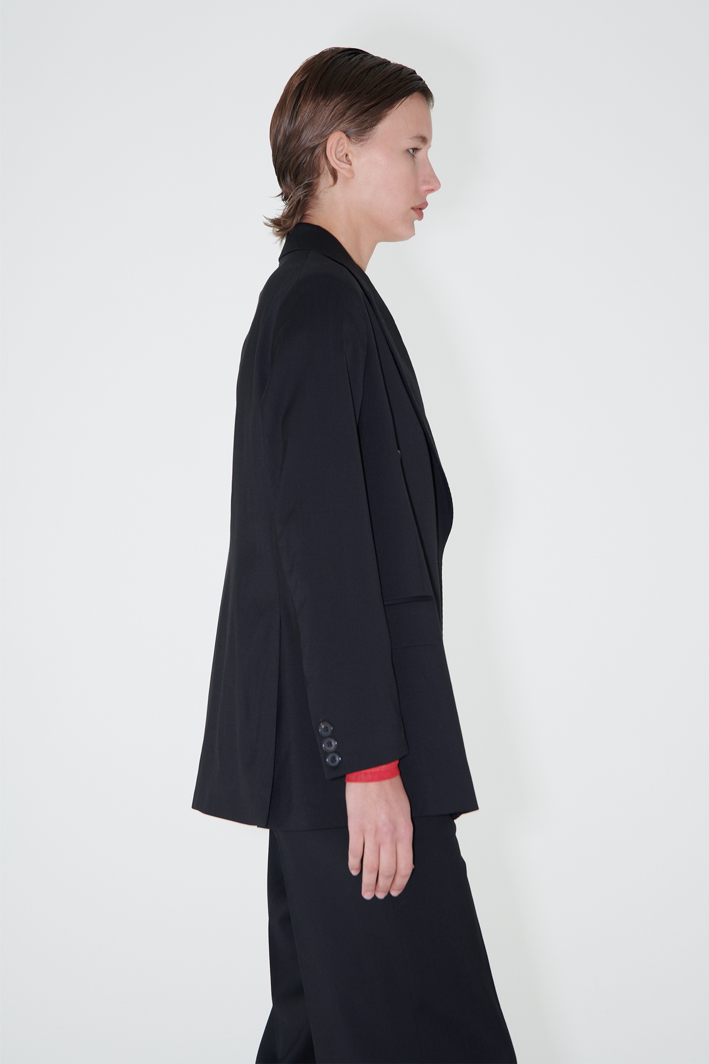 Unconstructed DB Blazer Black Worsted Wool - 3