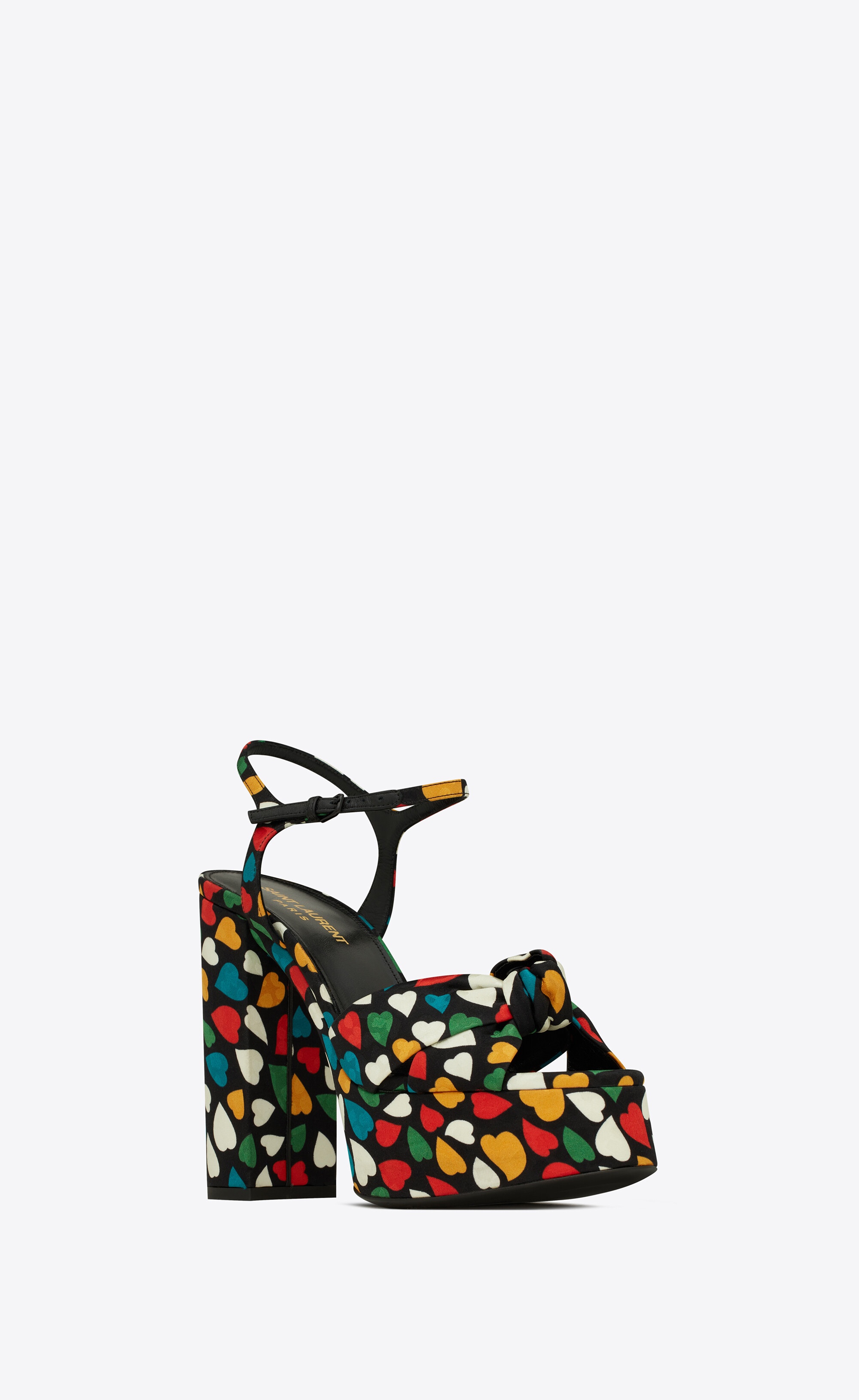 bianca platform sandals in heart jacquard - 3