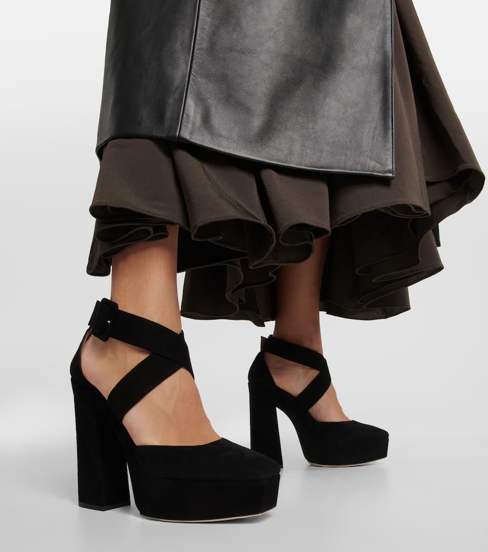 Gian 140 platform leather pumps - 4