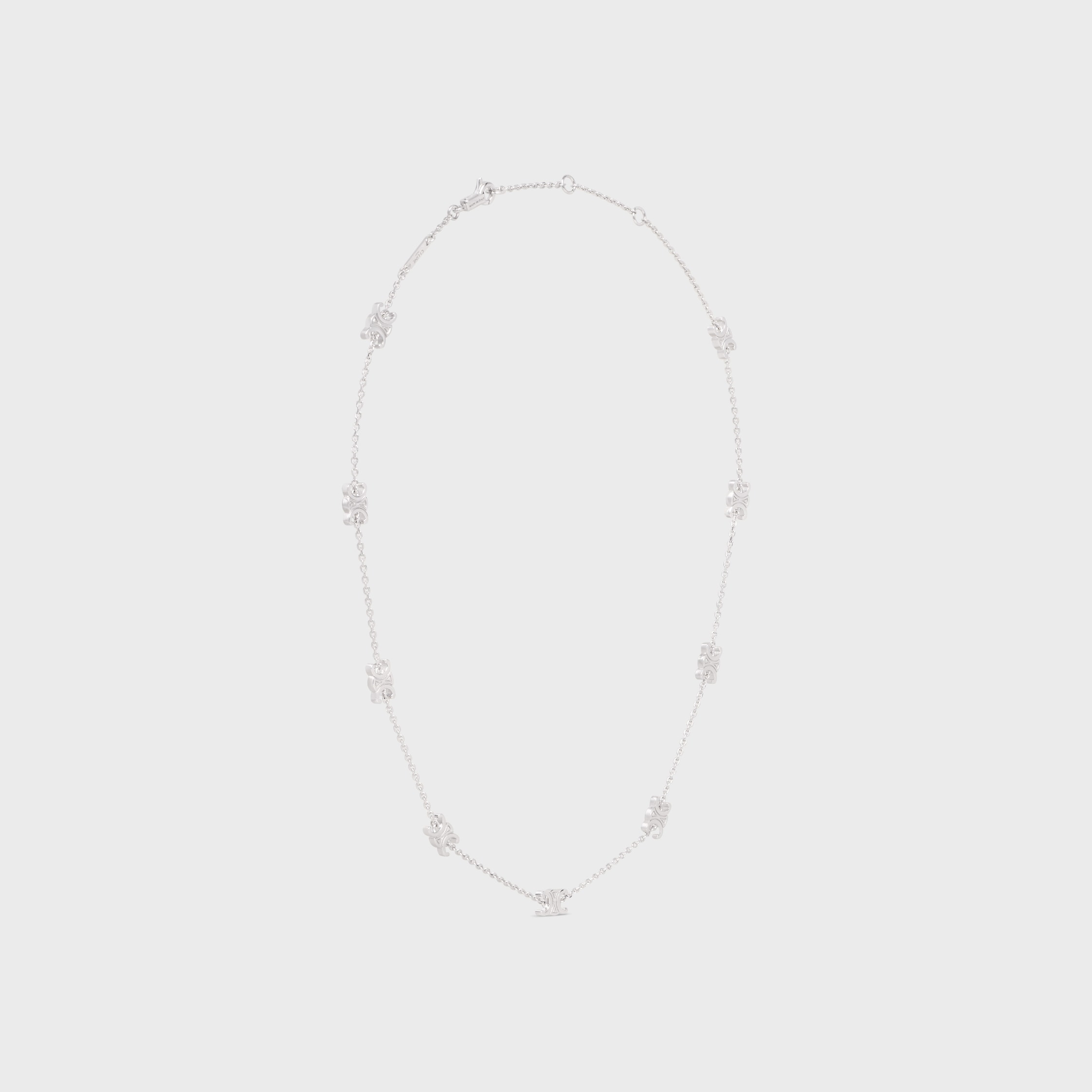 Triomphe Mini Triomphe Necklace in Brass with Rhodium Finish - 3