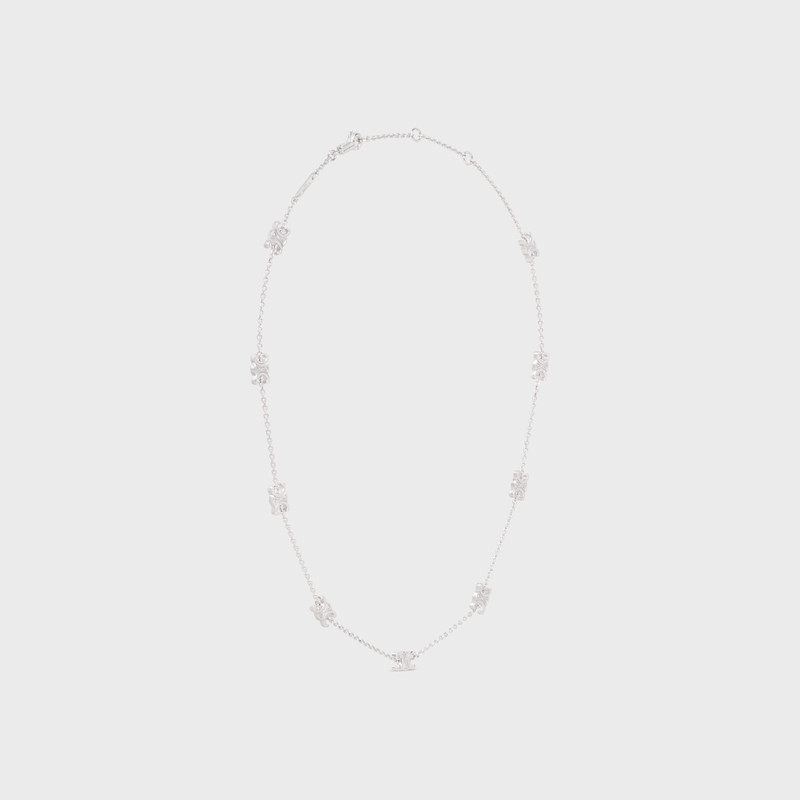 Triomphe Mini Triomphe Necklace in Brass with Rhodium Finish 3