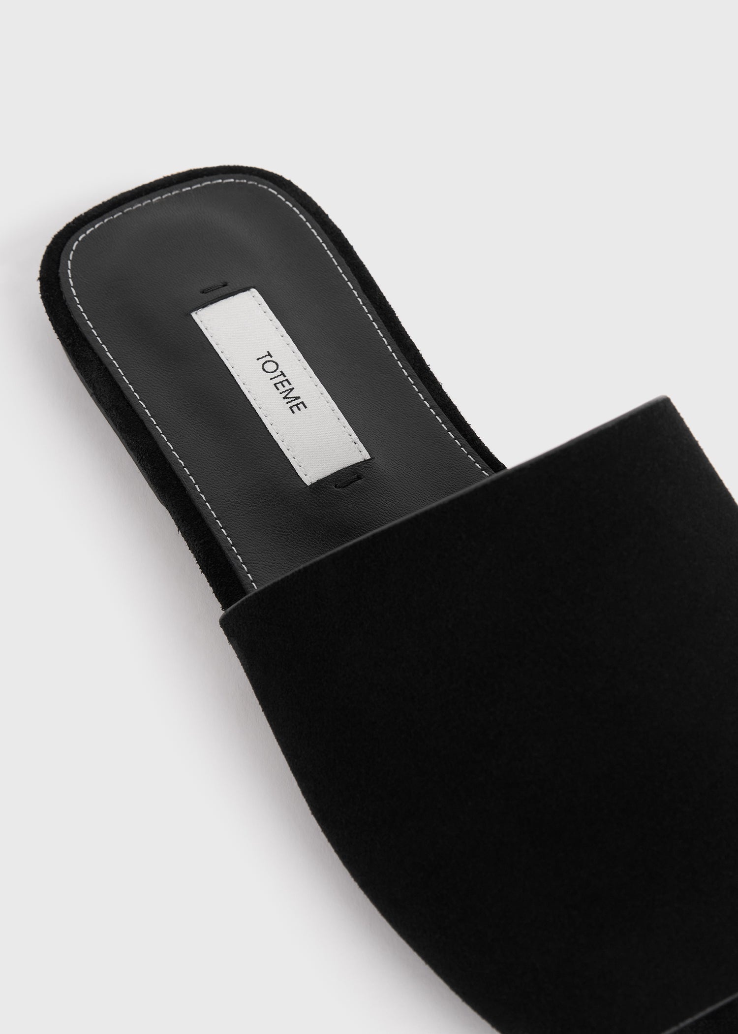 Velour-leather bandeau slides black - 5