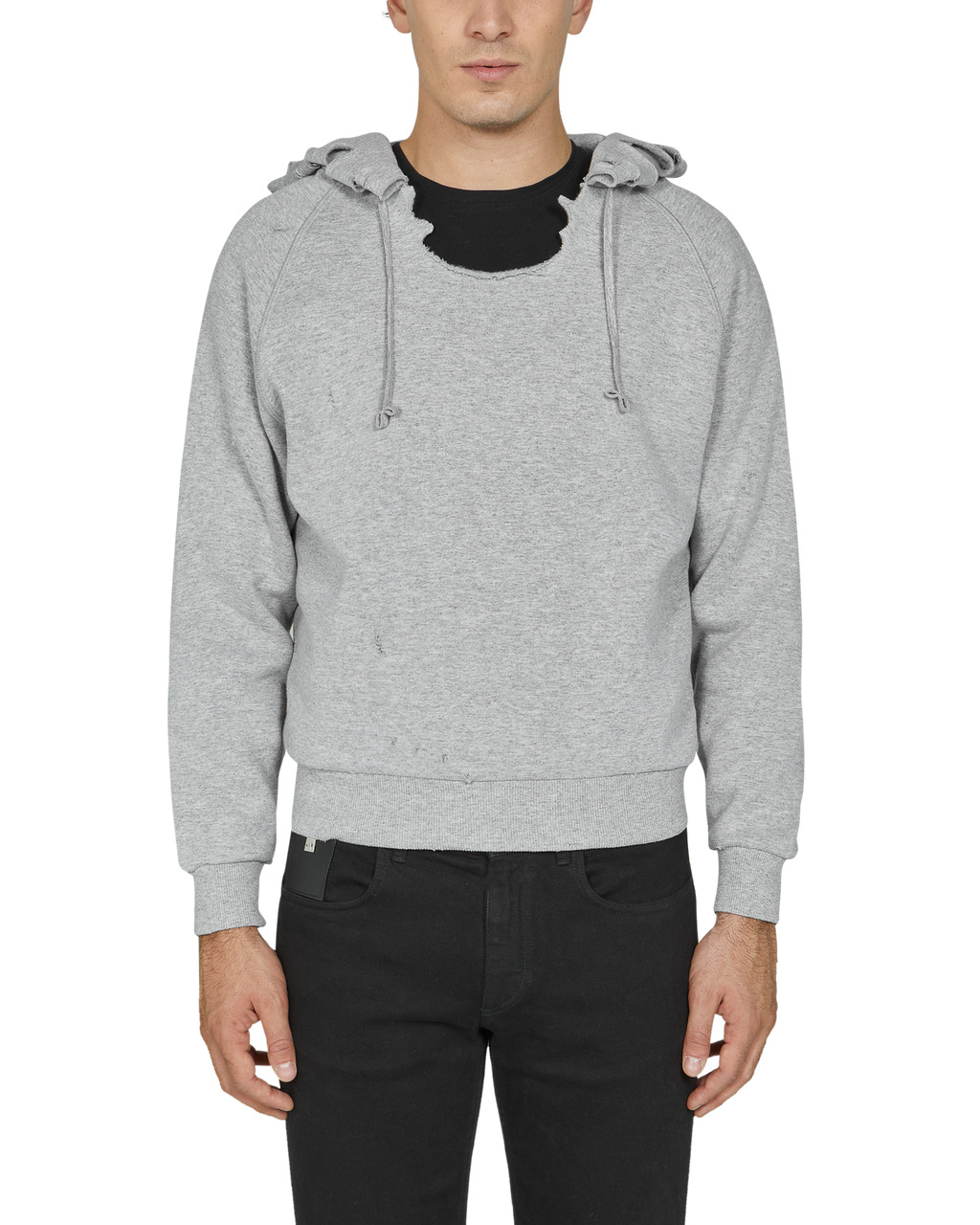DISTRESSED HOODIE SWEATSHIRT - 2