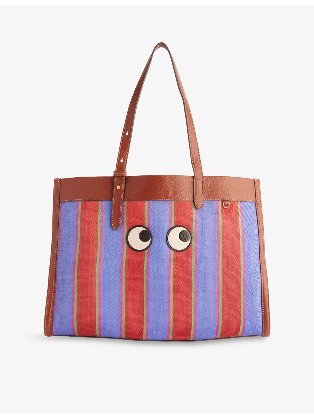E/W Eyes Striped Mesh Tote Bag - 1