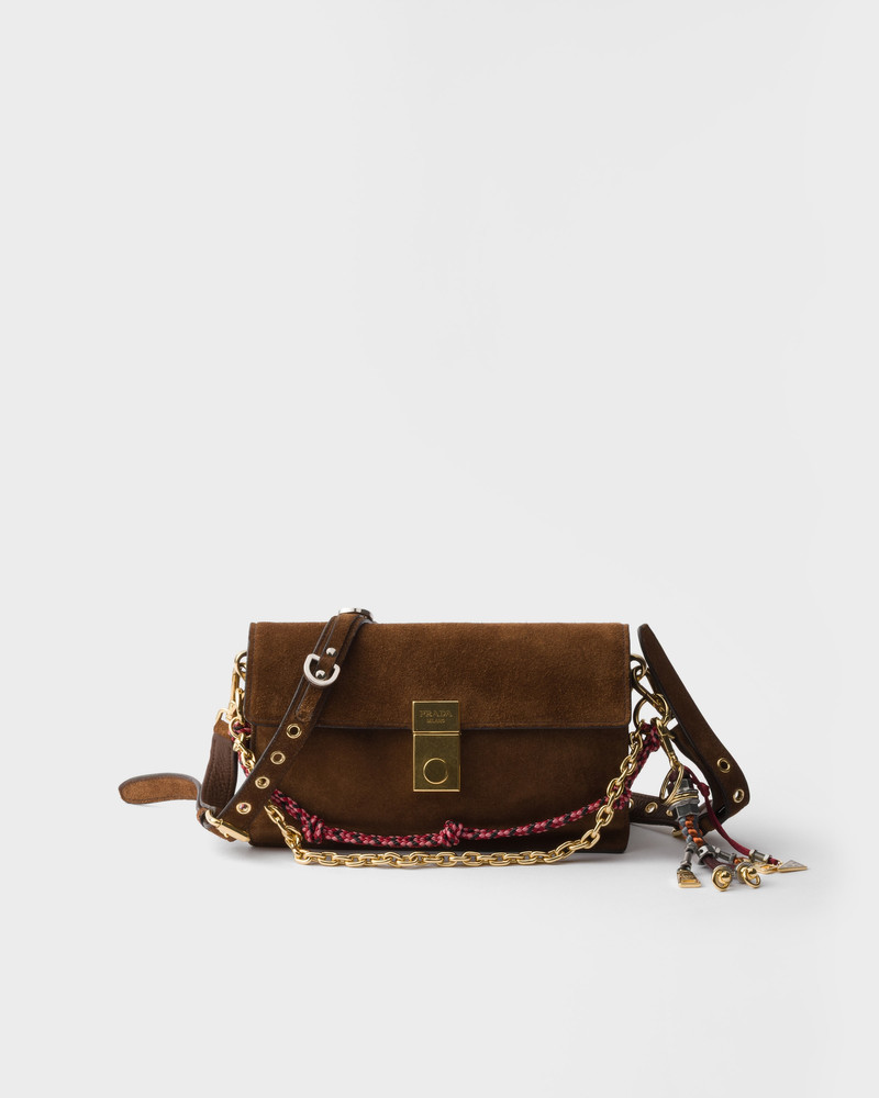 Prada Soft Sound small suede shoulder bag 1