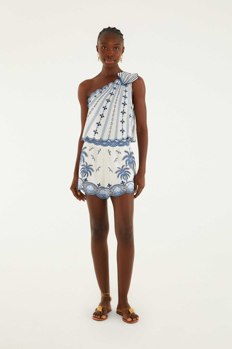 One Shoulder 3D Blouse With Embroidery 4