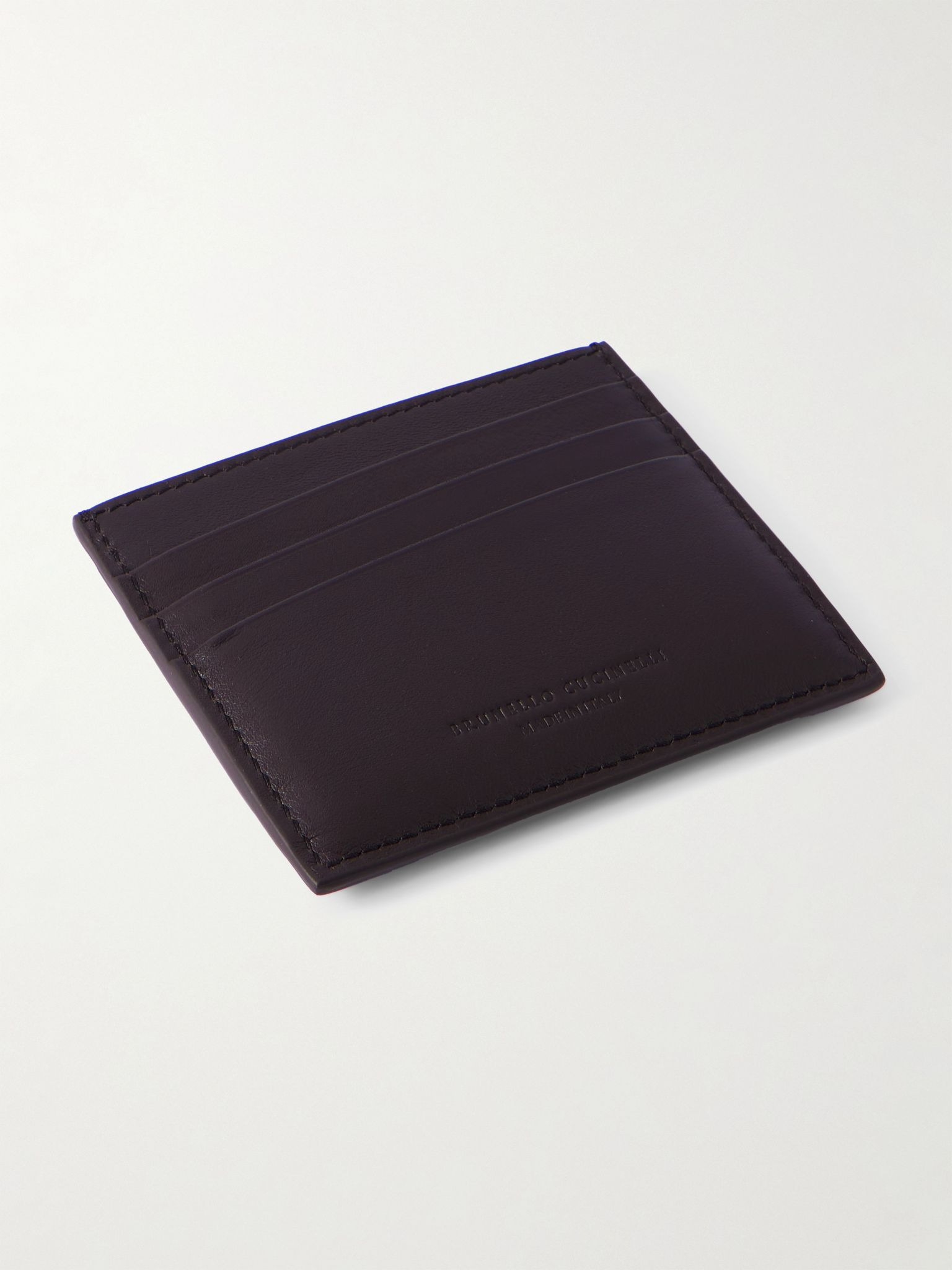 Logo-Debossed Leather Cardholder Brown - 2