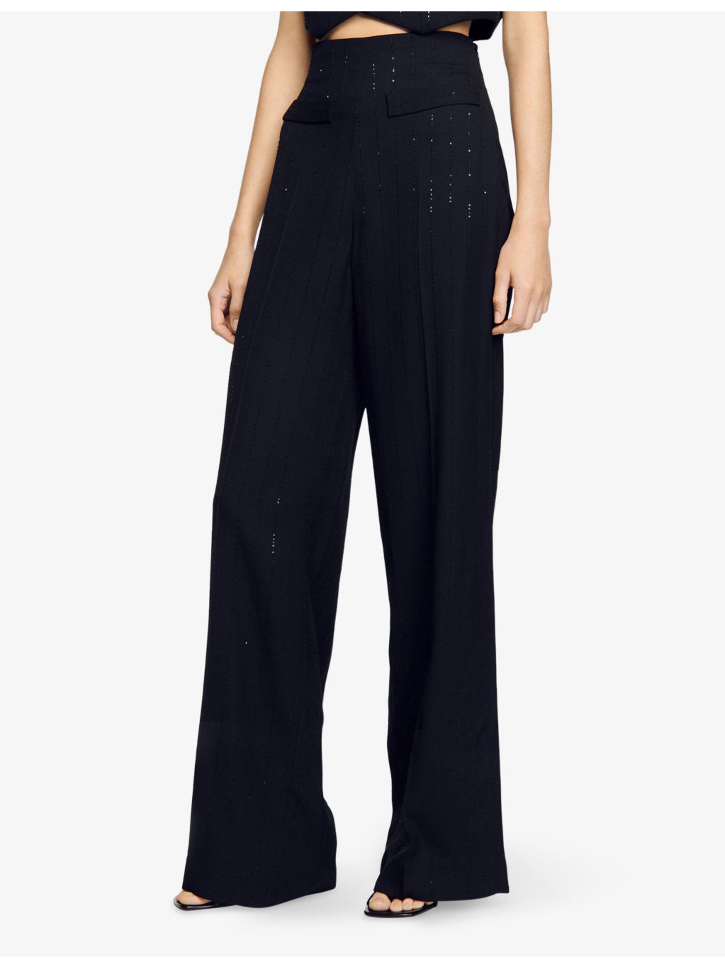 Sequin-Embellished Straight-Leg Woven Trousers - 3