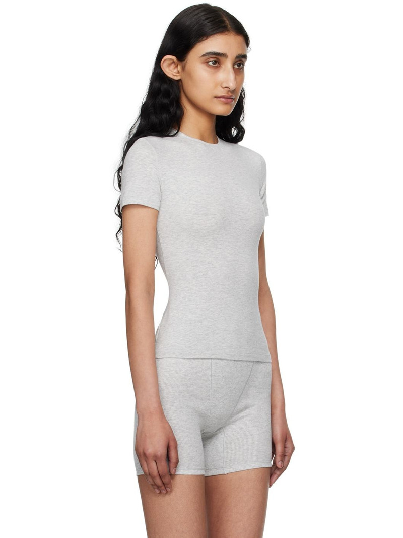 SKIMS Gray Cotton Jersey T-Shirt outlook