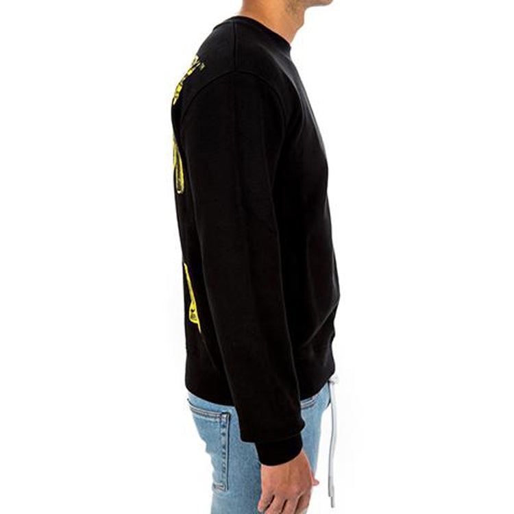 Off-White Graffiti Arrow Long-Sleeve Fleece Men Black OMBA025F19E300101060 - 5