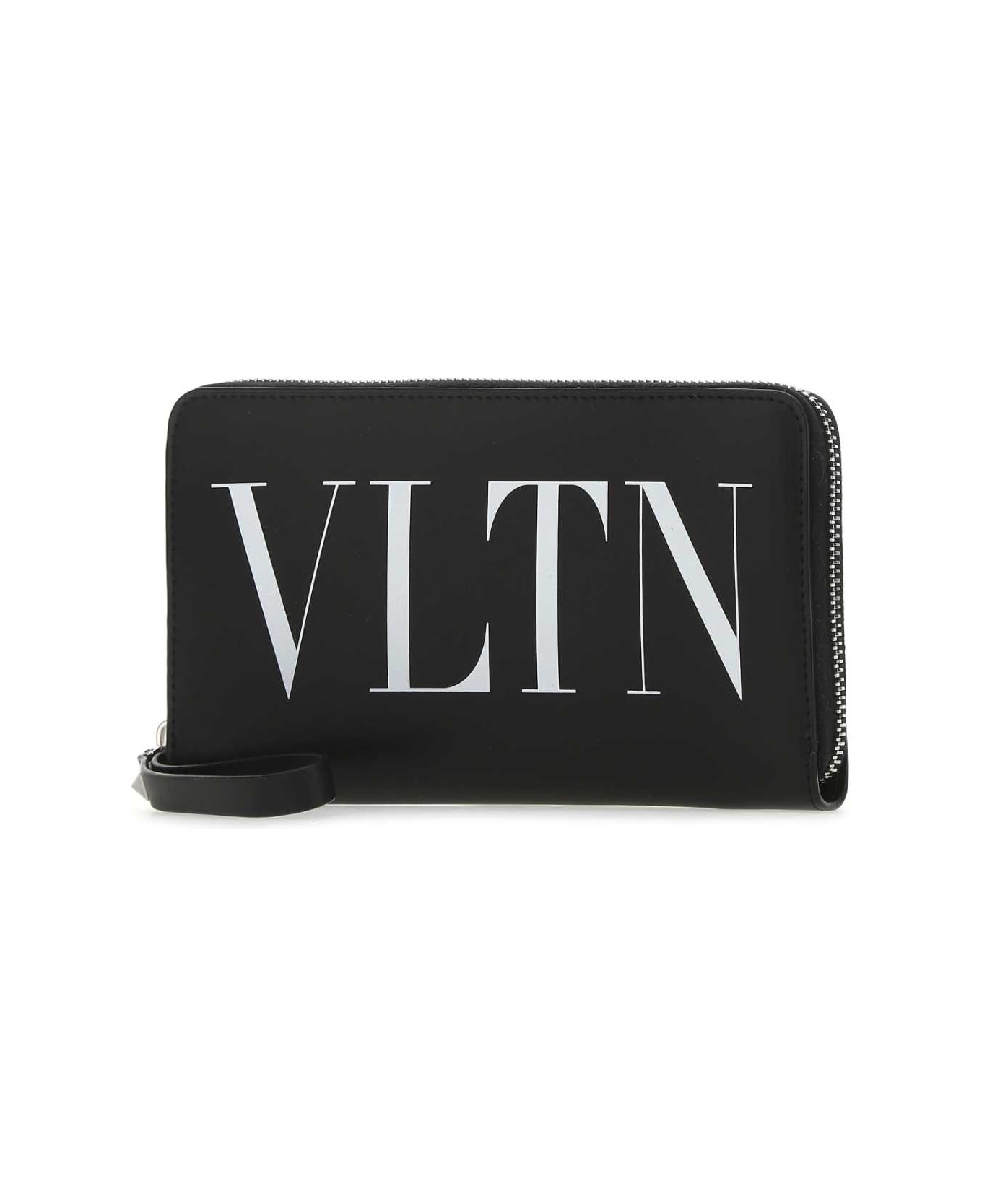 Black Leather Vltn Wallet - 2