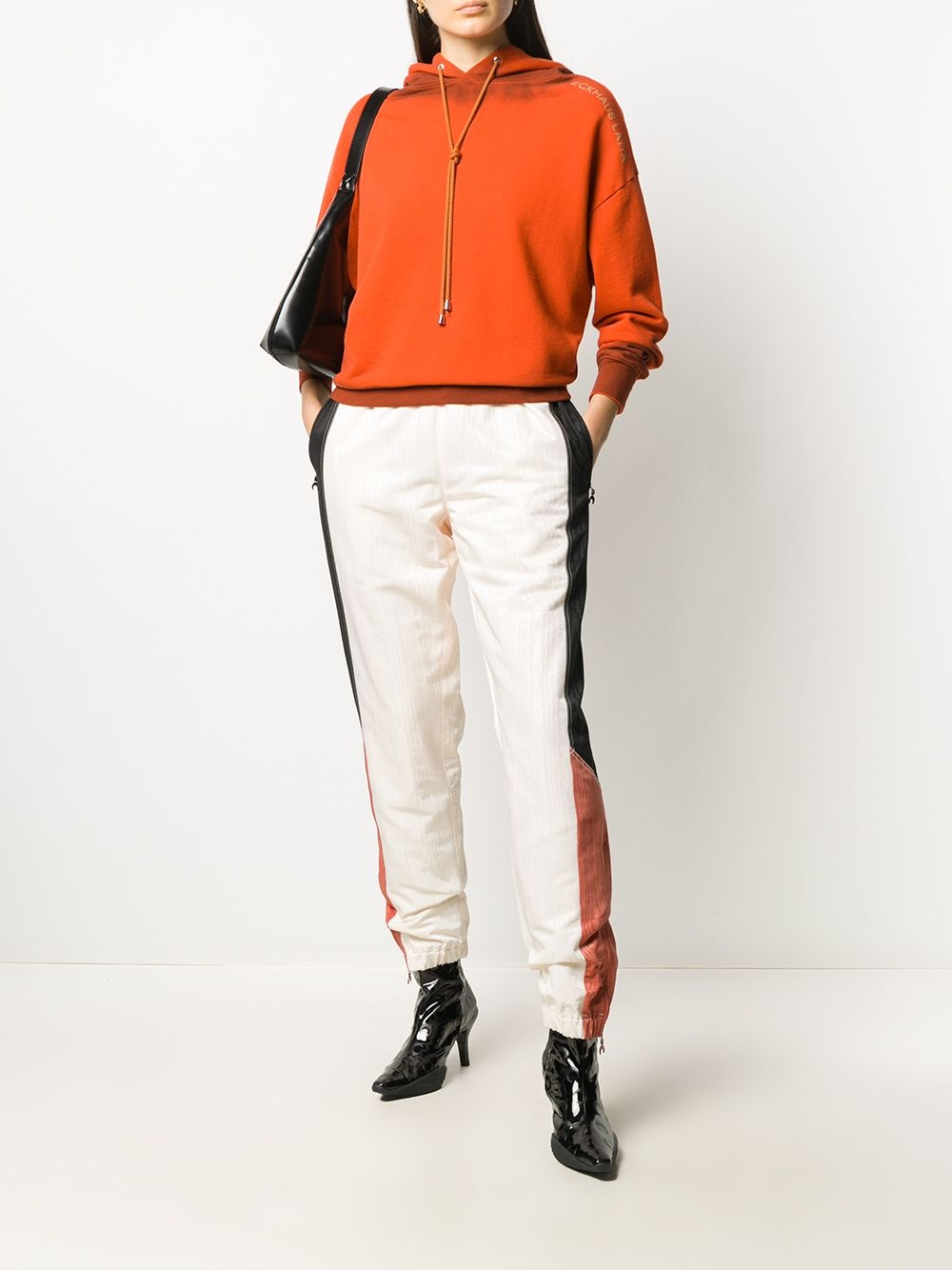 contrast panel cuffed trousers - 2
