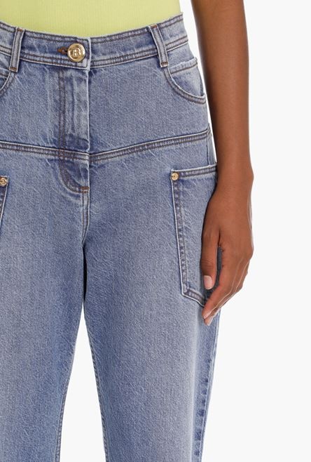 Faded blue denim boyfriend jeans - 8