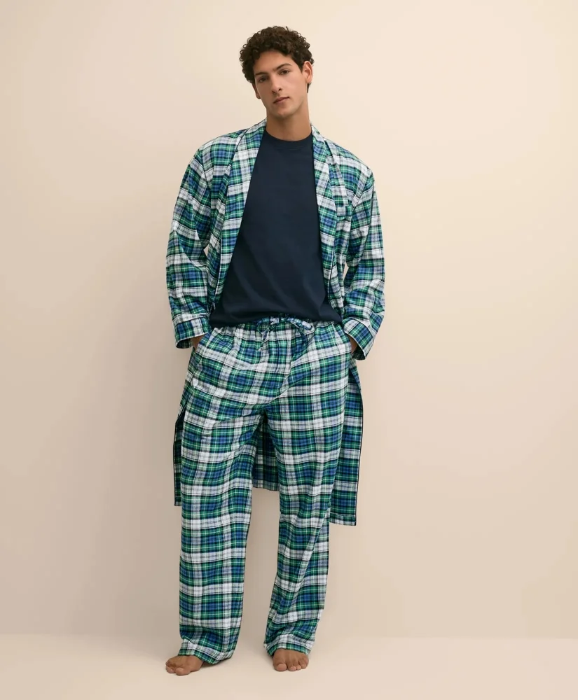 Cotton Flannel Plaid Lounge Pants - 1