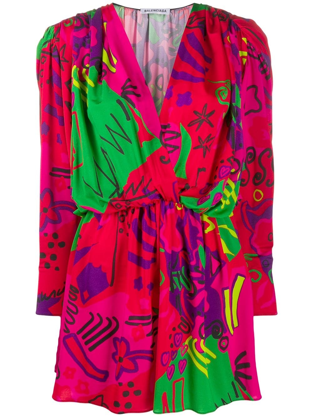 abstract-print mini dress - 1