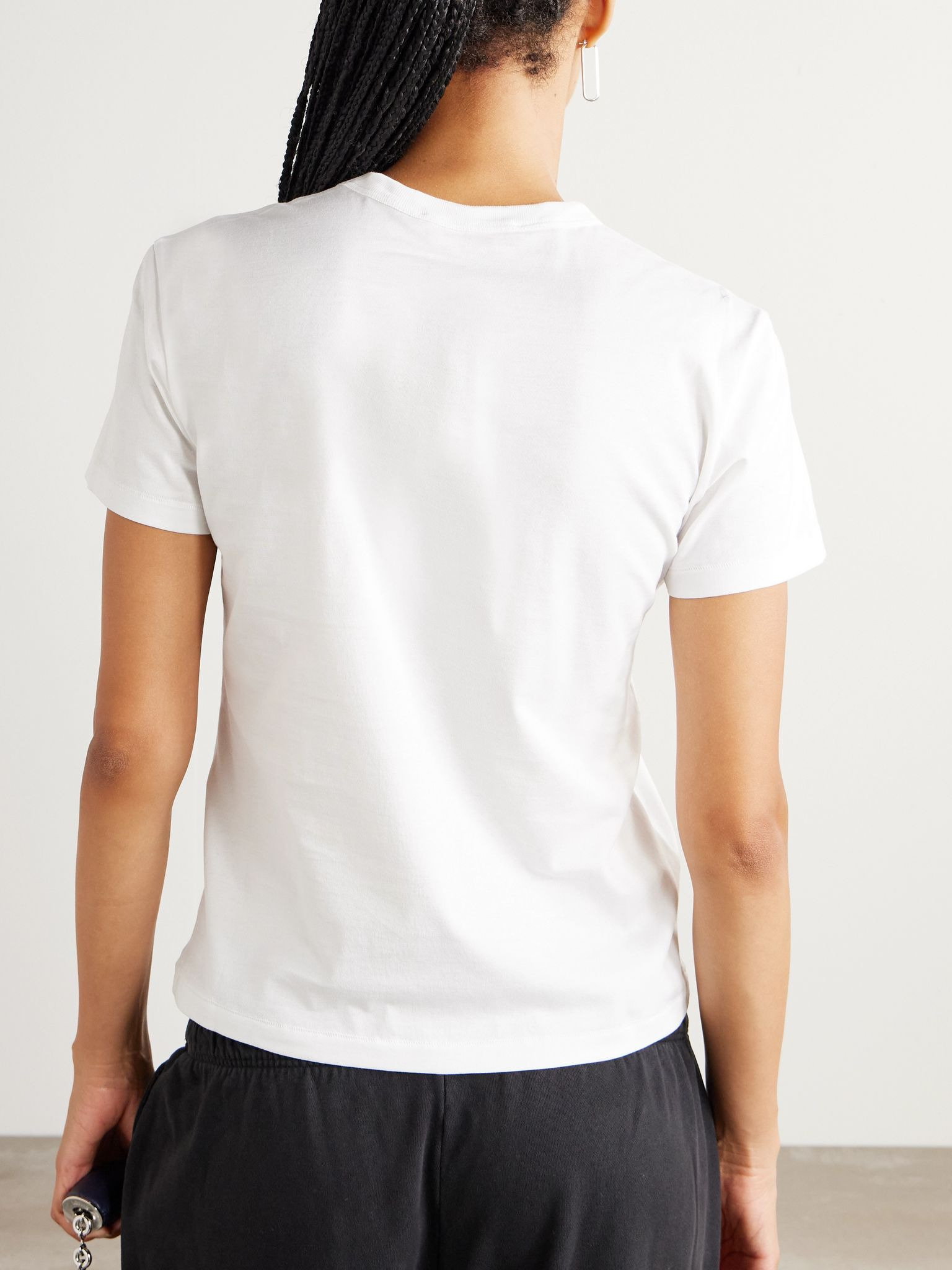 Appliquéd organic cotton-jersey T-shirt White - 4