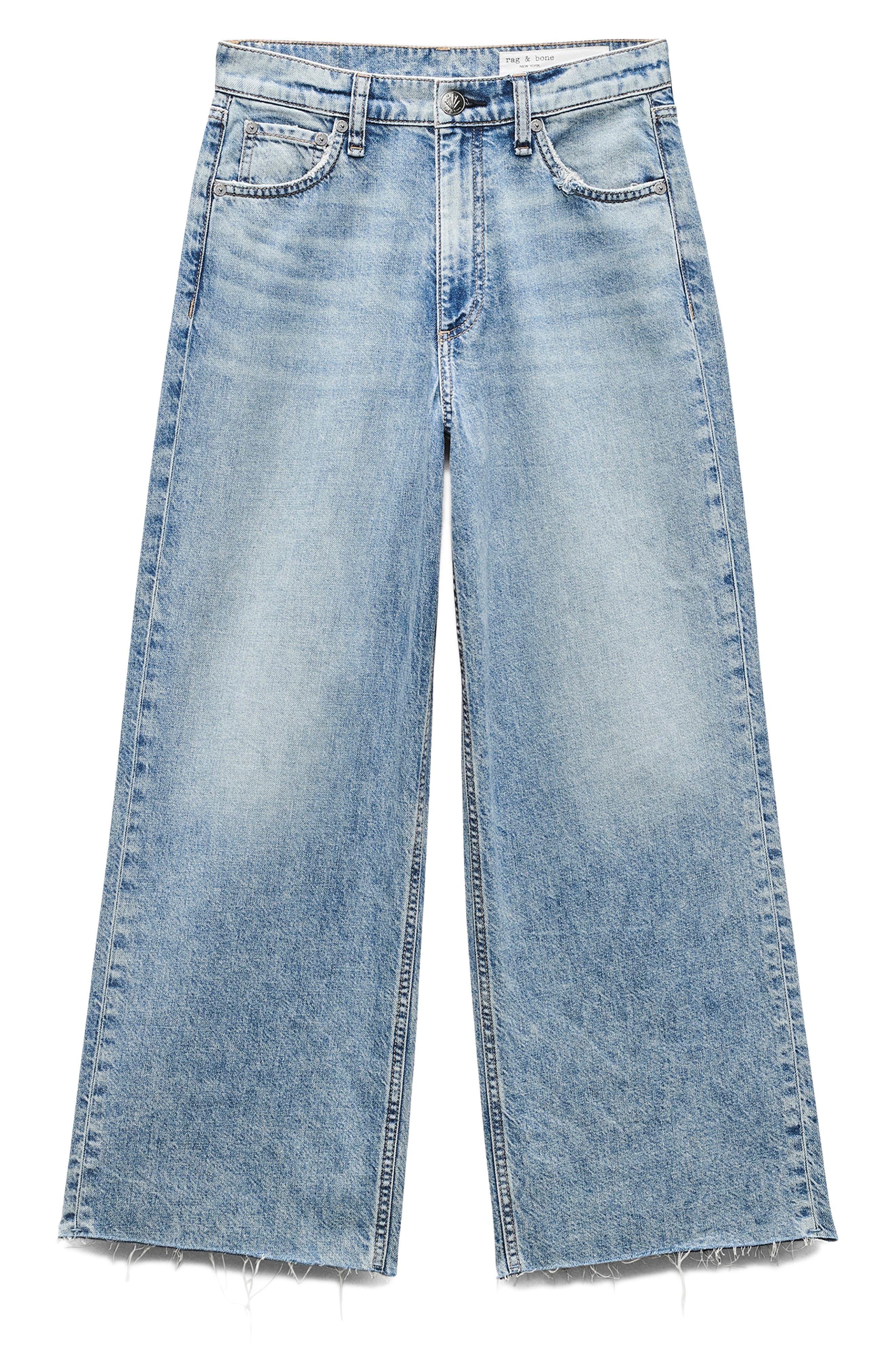 rag & bone Featherweight Andi High Waist Ankle Wide Leg Jeans in Beacon at Nordstrom - 4