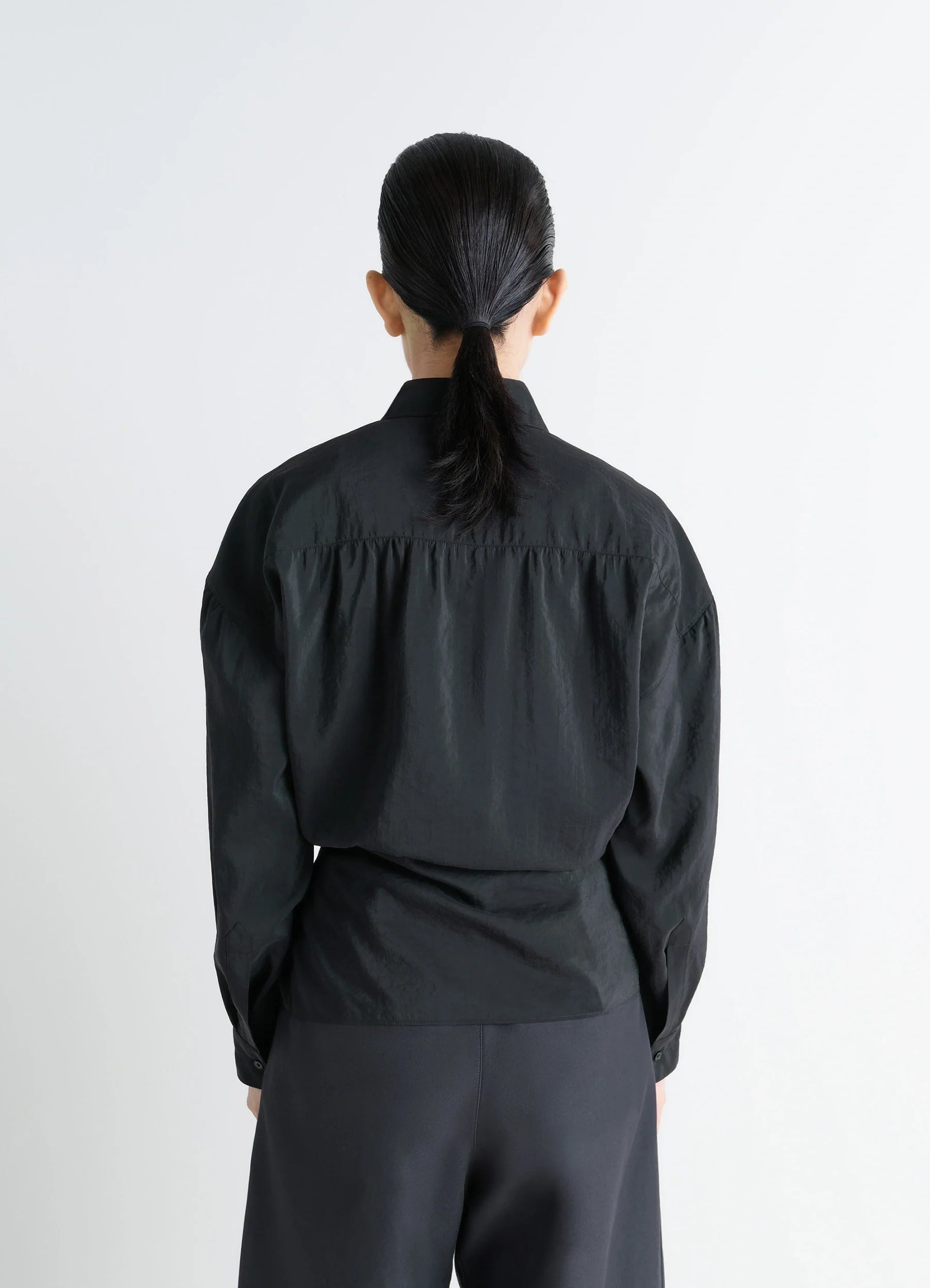 STRAIGHT COLLAR TWISTED SHIRT - 6