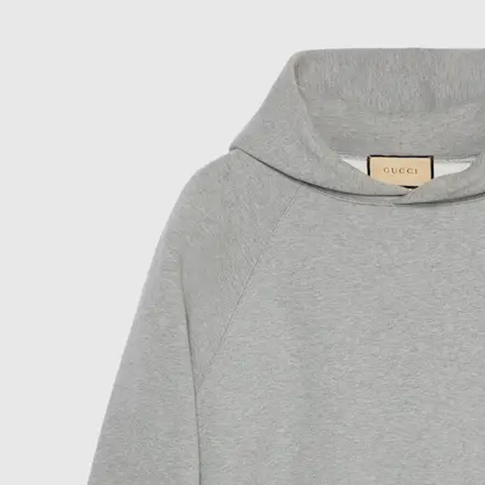 Gucci Cotton Hooded Sweatshirt With Print 'Grey' 768454-XJF3Y-1230 - 4