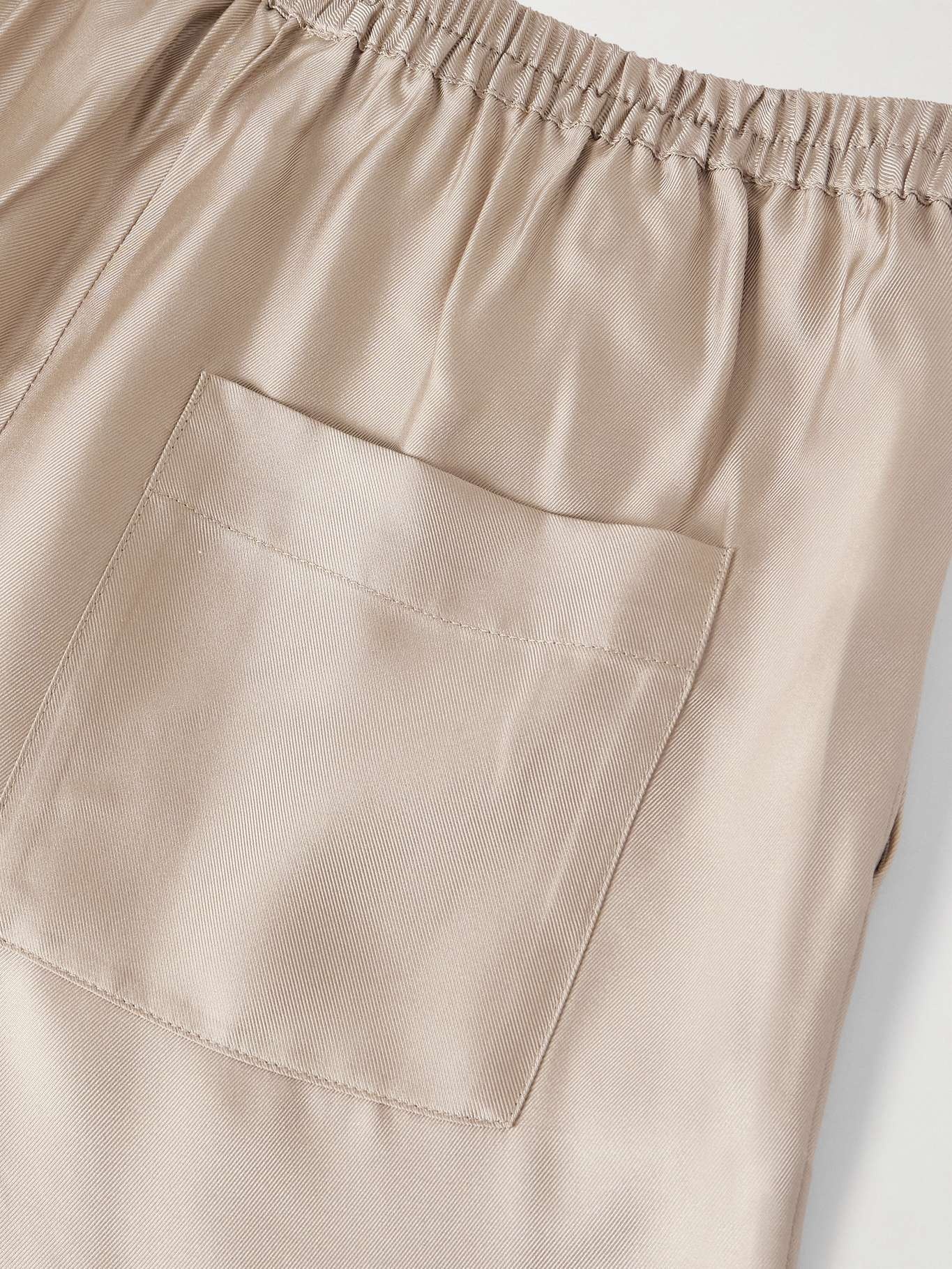 Alera silk-twill wide-leg pants Beige - 5