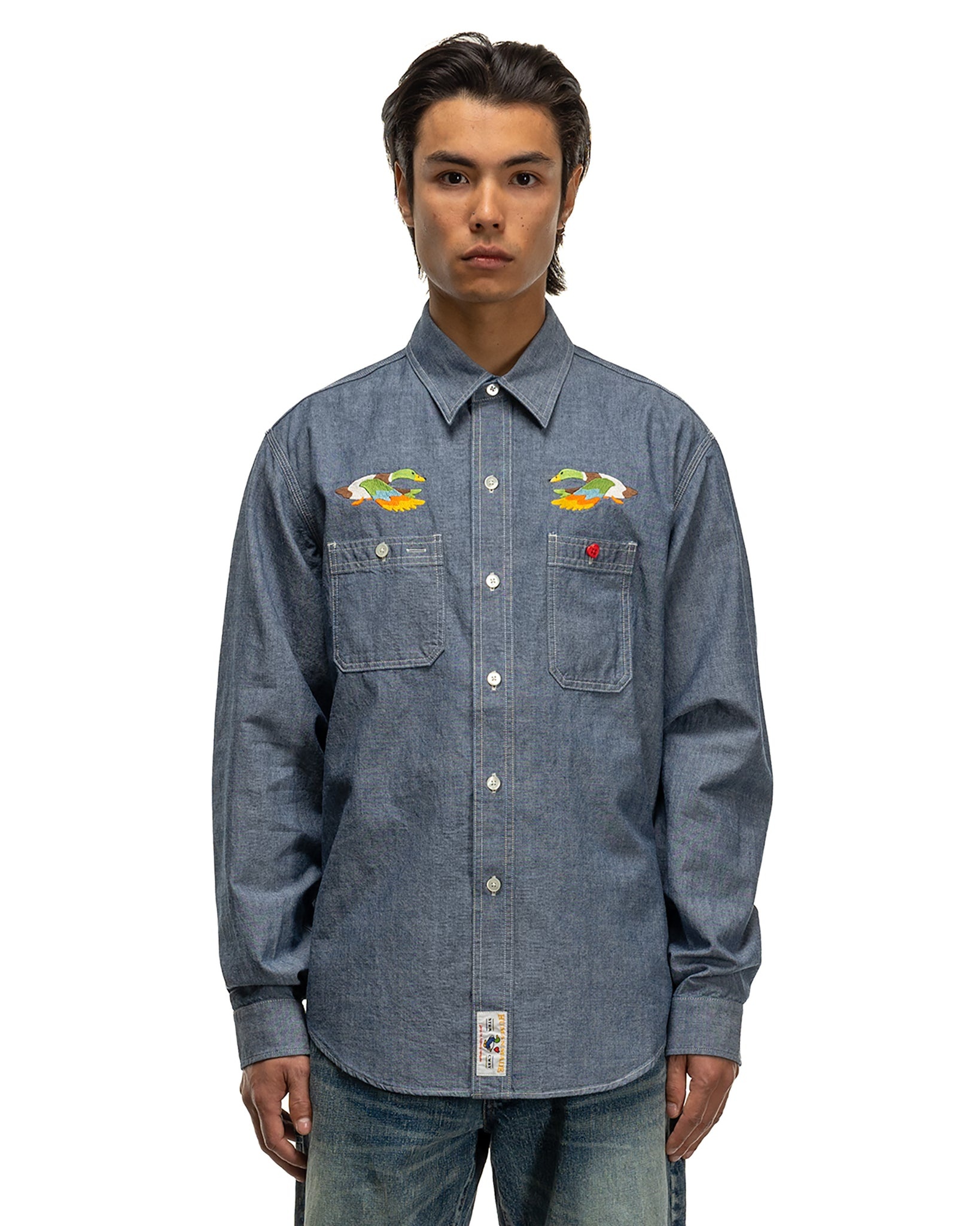CHAMBRAY L/S SHIRT BLUE - 6