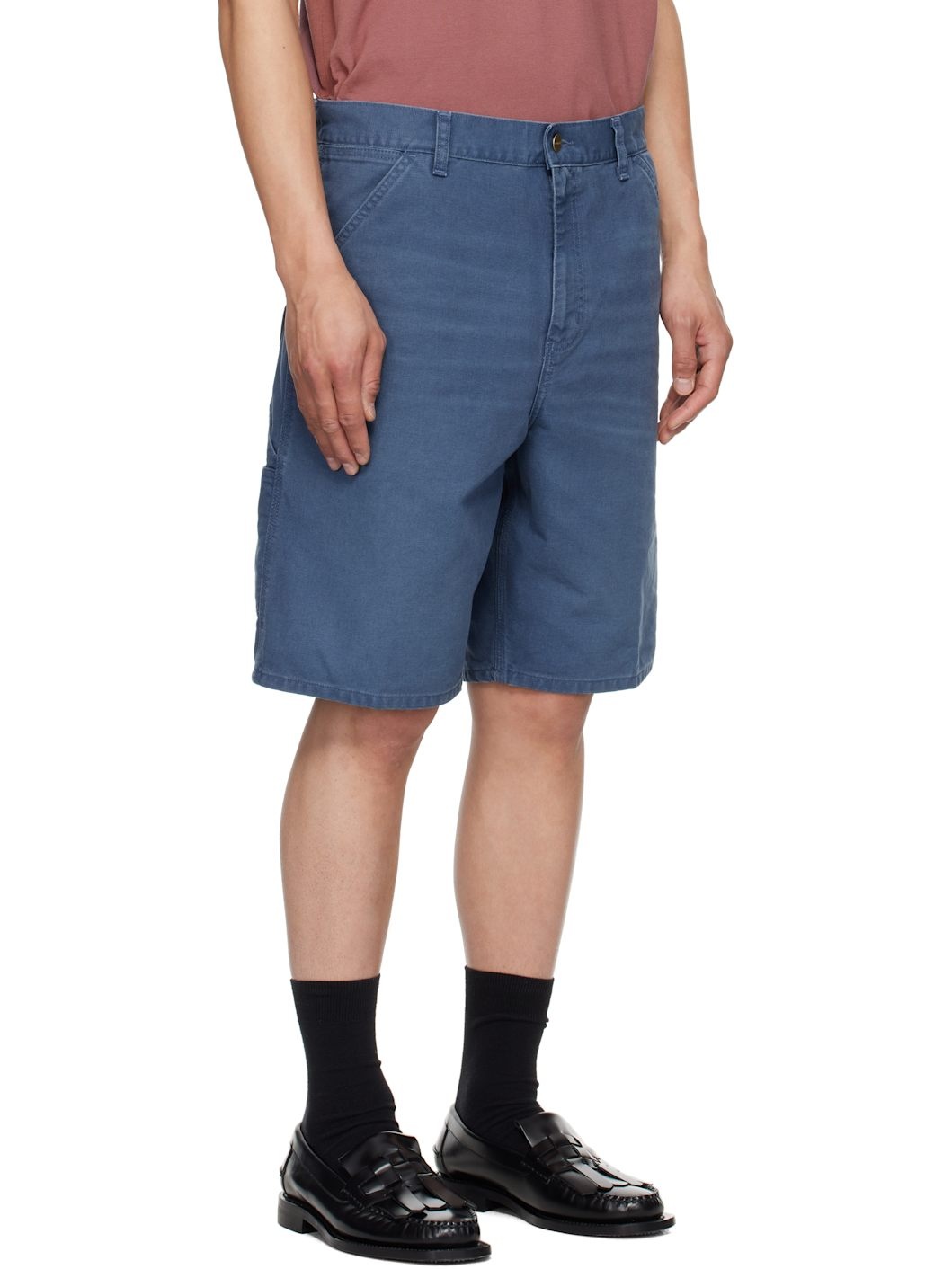 Blue Single Knee Shorts - 2